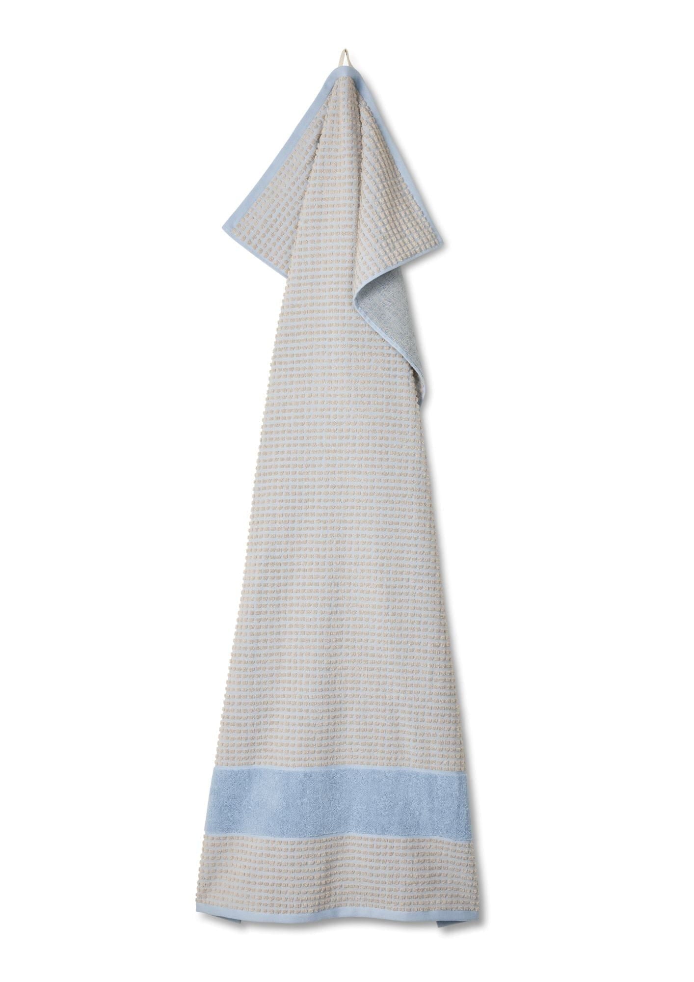 JUNA Vérifiez la serviette 70x140 cm, bleu clair / sable