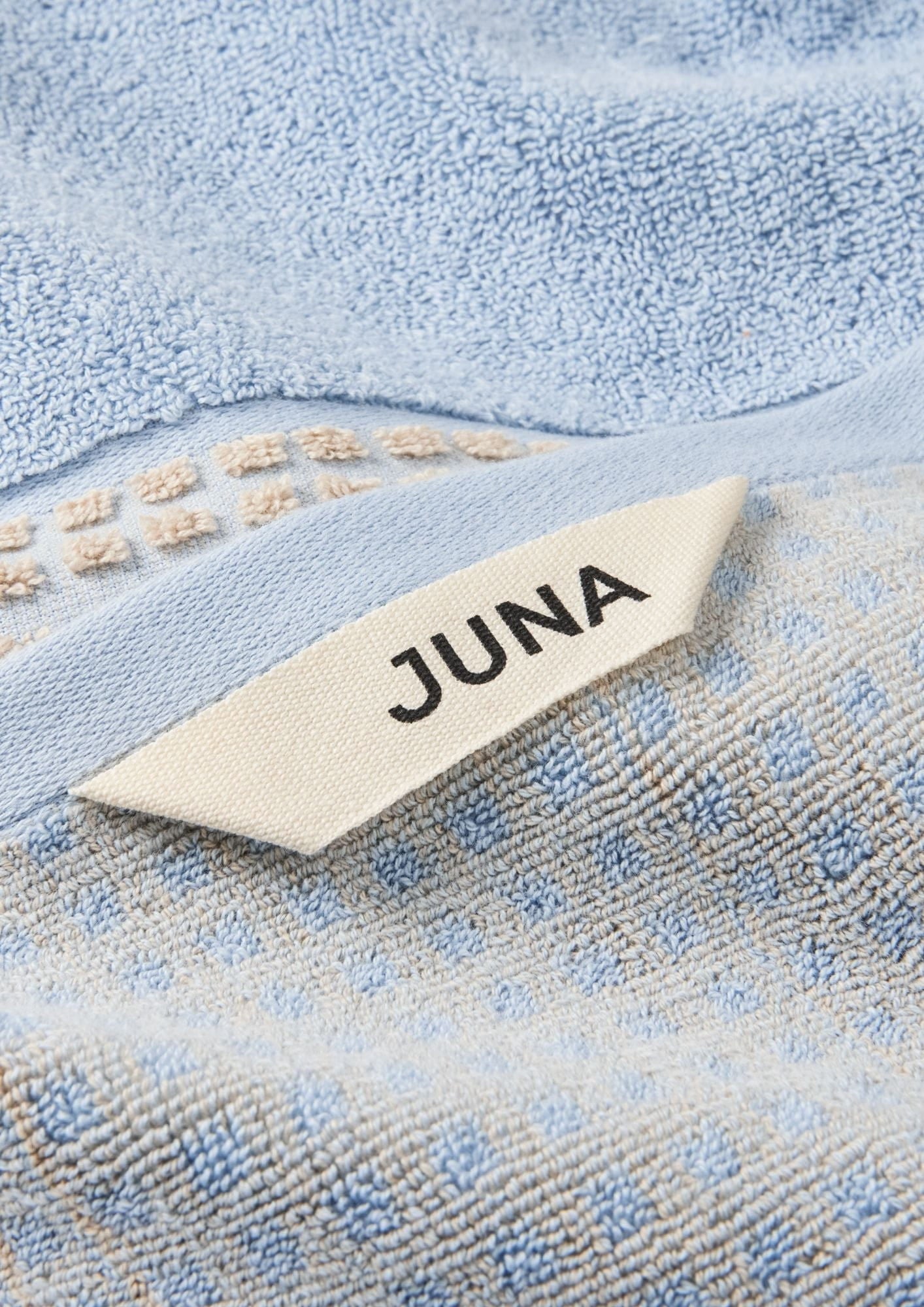 JUNA Überprüfen Sie das Handtuch 70x140 cm, hellblau/Sand