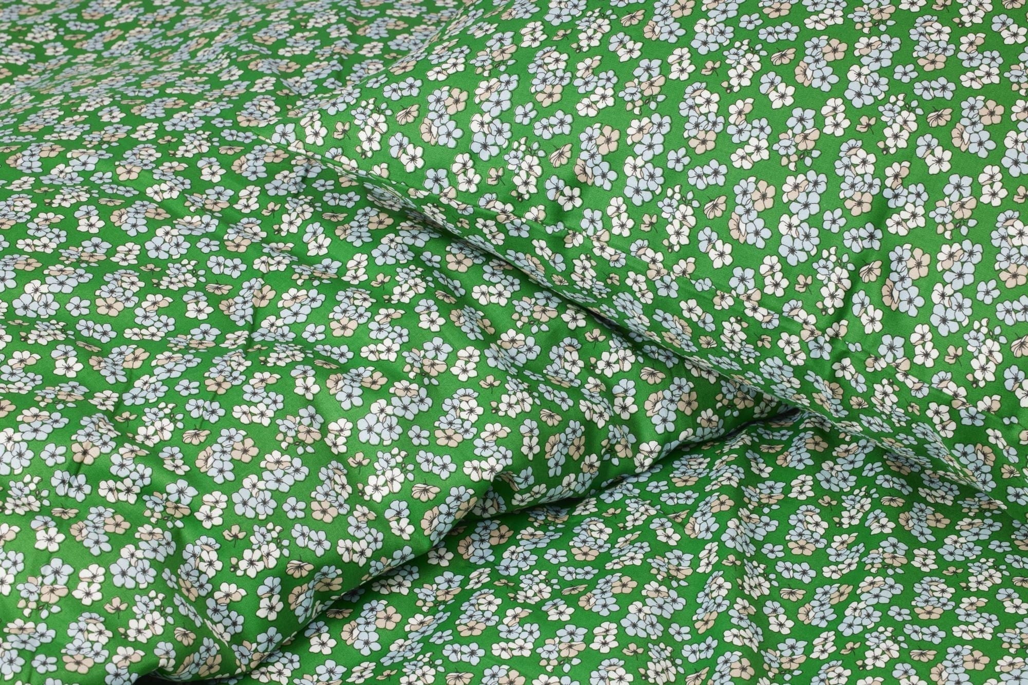 JUNA Angenehm Bett Leinen 200x220 cm, grün