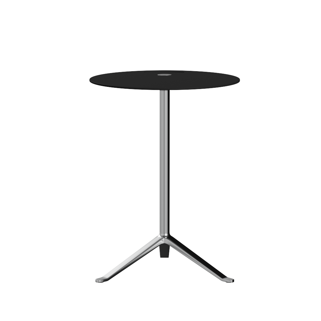Fritz Hansen KS12 Little Friend Table, polerad aluminium/svart laminat
