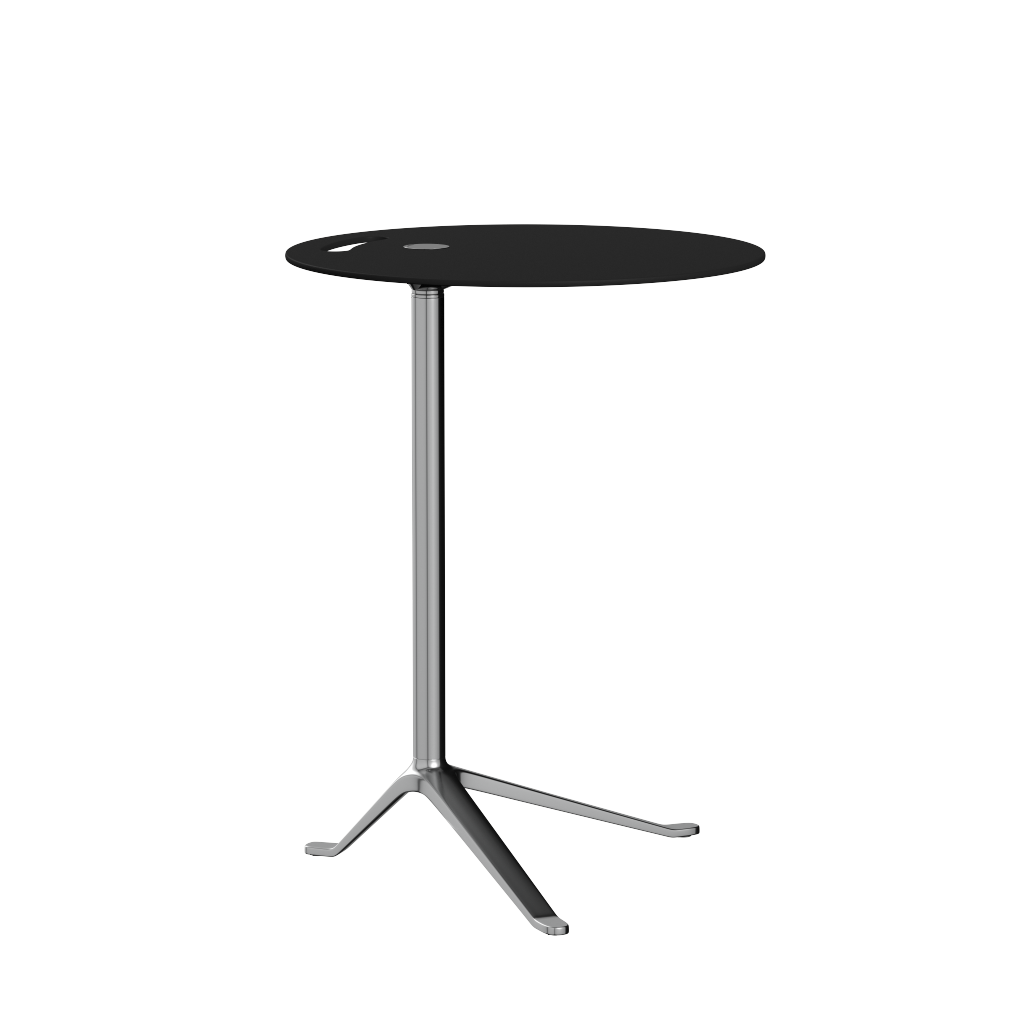 Fritz Hansen KS12 Little Friend Table, polerad aluminium/svart laminat