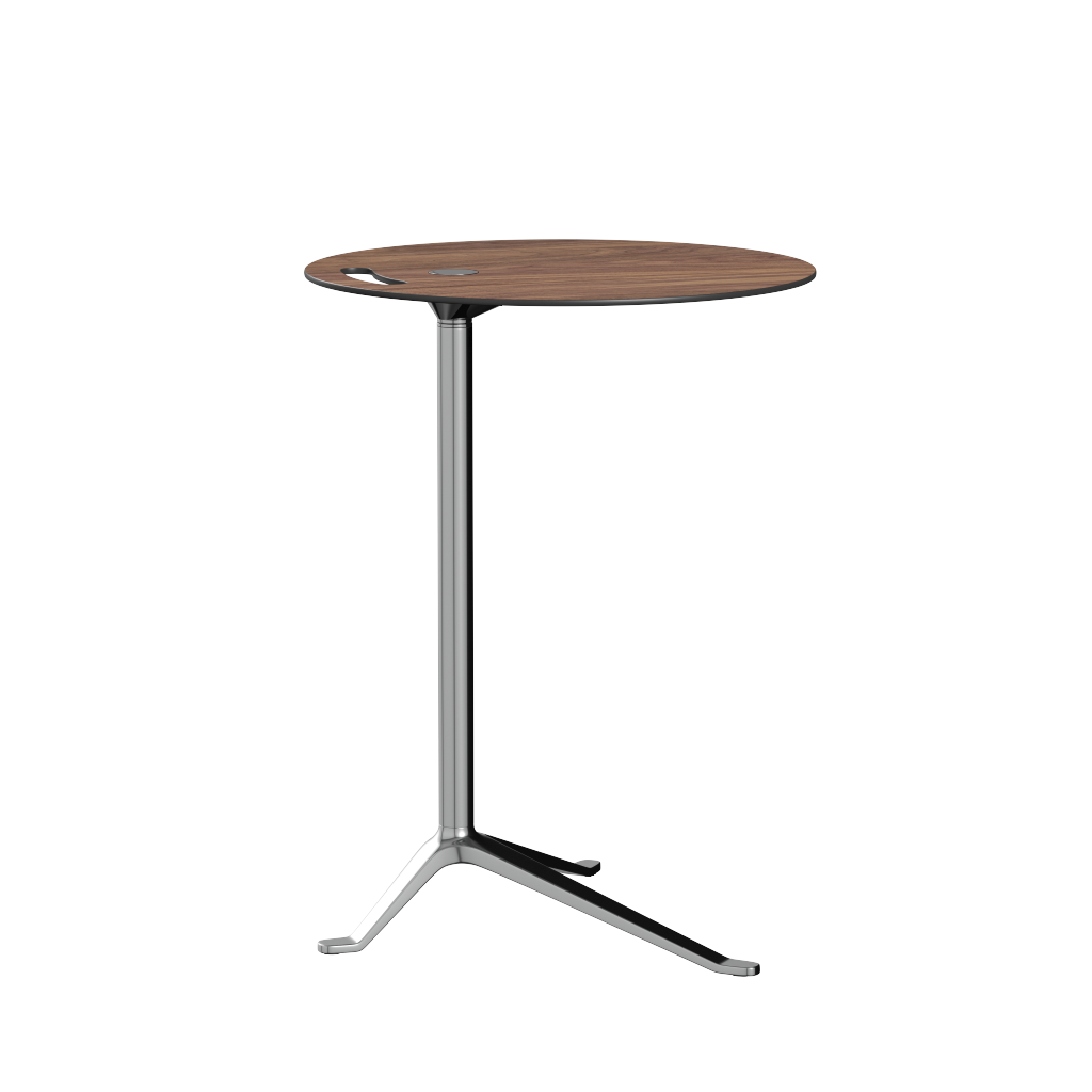 Fritz Hansen KS12 Little Friend Table, laminato in alluminio lucido/noce