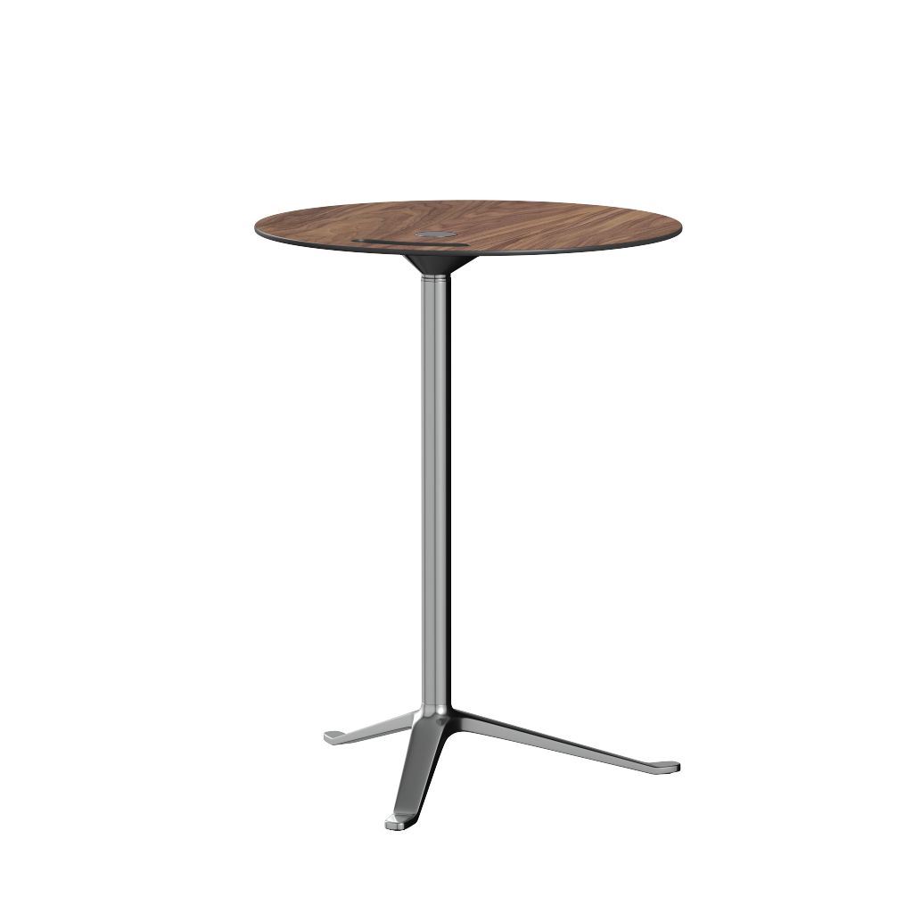 Fritz Hansen KS12 Table de amigo, aluminio pulido/laminado de nuez