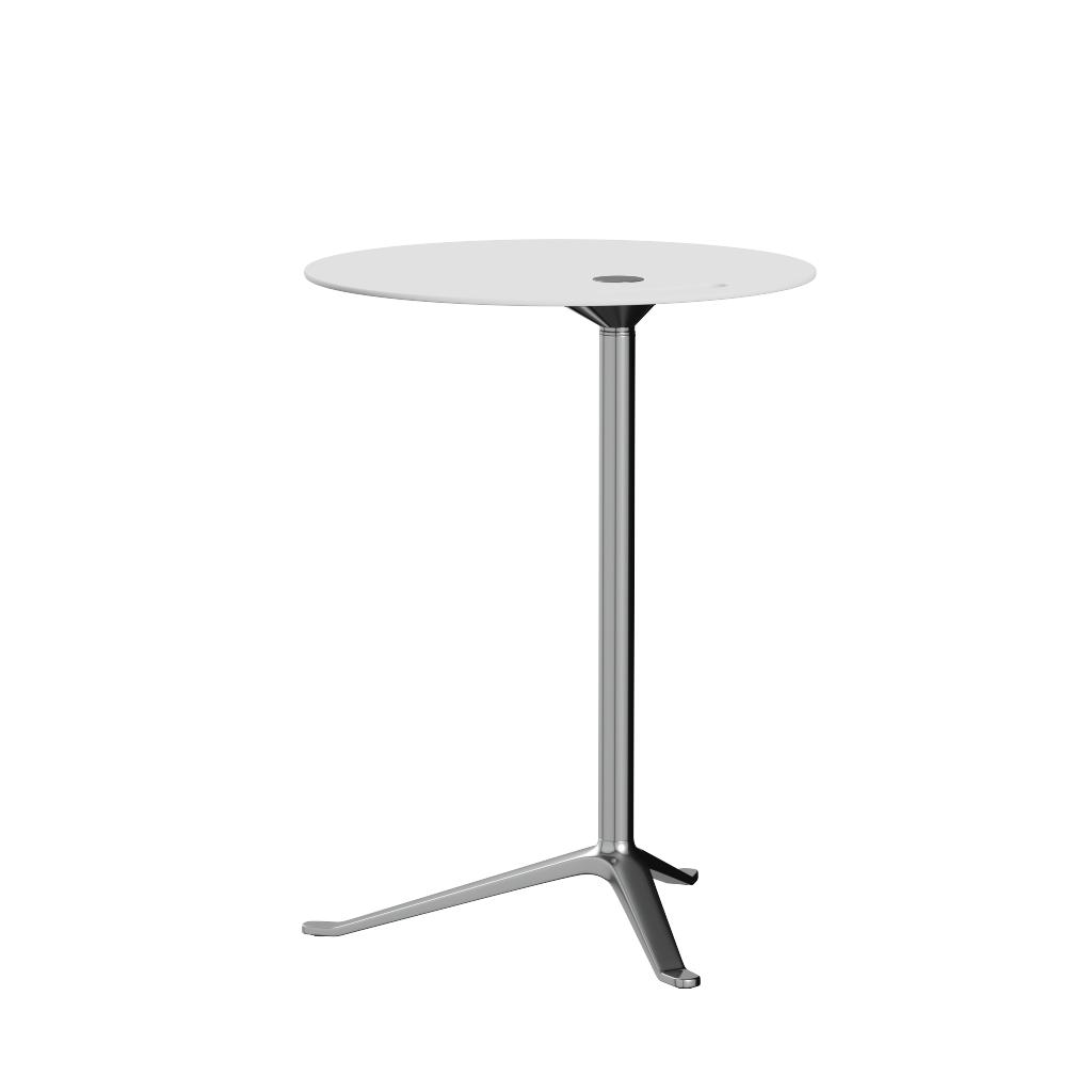 Fritz Hansen KS12 Little Friend Table, polert aluminium/hvitt laminat