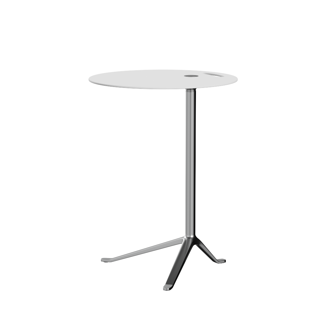Fritz Hansen KS12 Petit ami Table, aluminium poli / stratifié blanc
