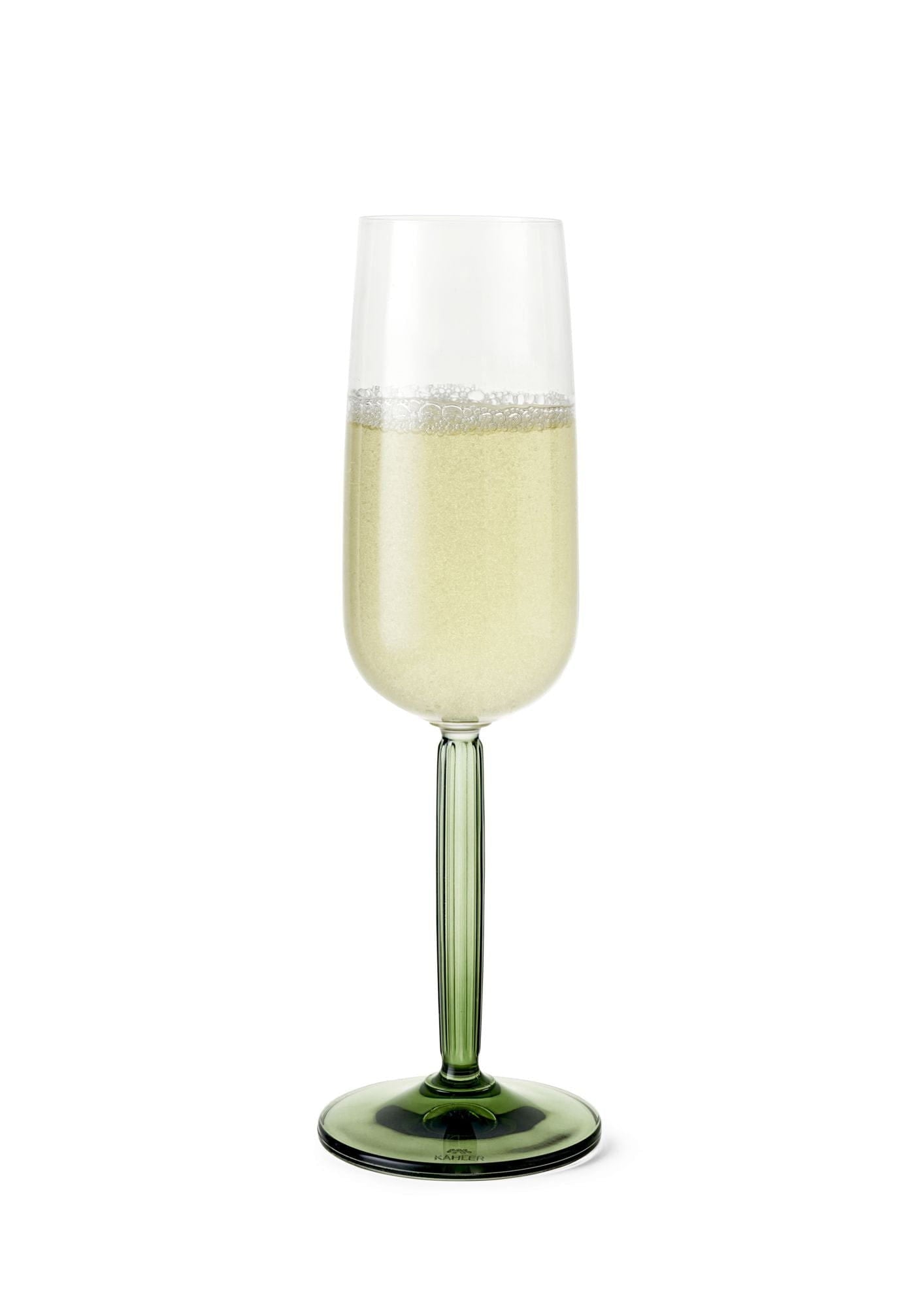 Kähler Hammershøi Champagne Glass Set Of 240 Ml, Green