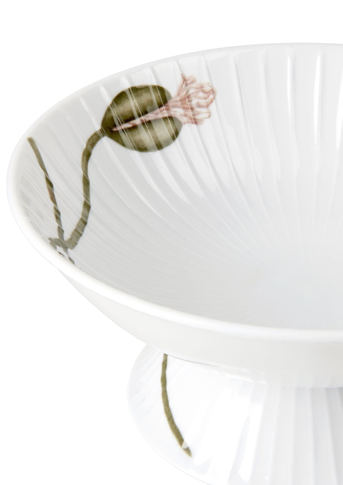 Kähler Hammershøi Poppy Bowl till fots Ø16 cm, vit med dekoration