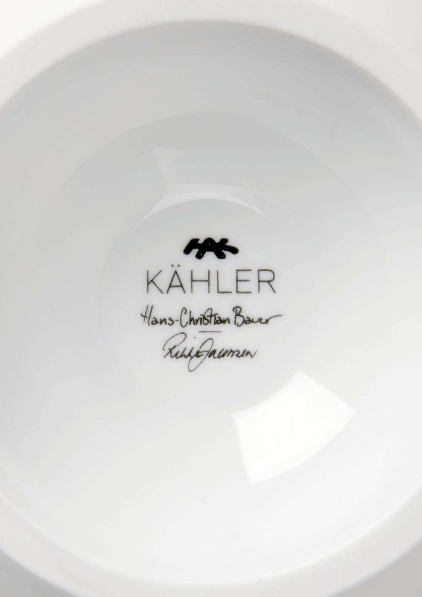 Kähler Hammershøi Ciotola di papavero a piedi Ø16 cm, bianco con decorazione