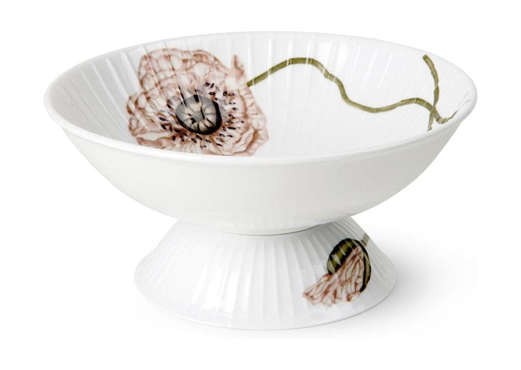 Kähler Hammershøi Poppy Bowl till fots Ø16 cm, vit med dekoration