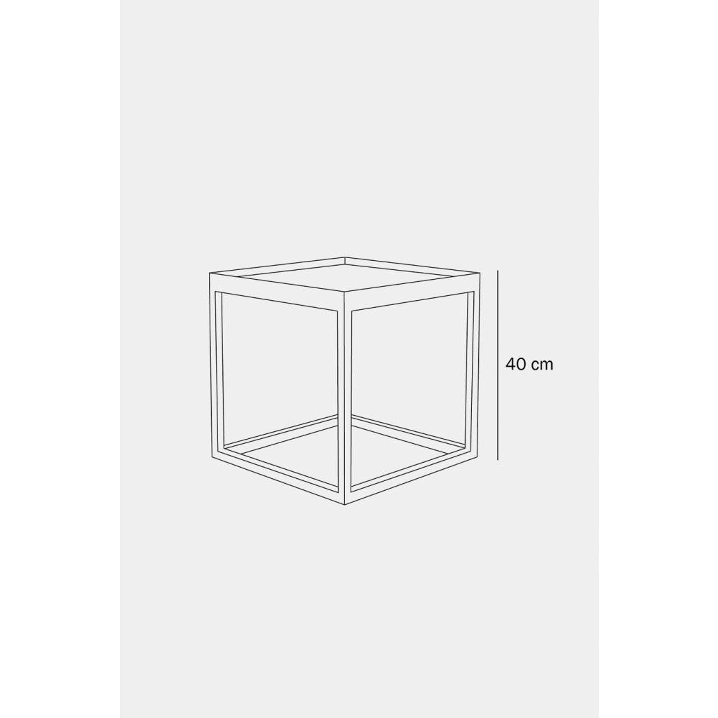 Klassik Studio Table d'appoint Kø cube Oak Hiled, Grey Marble