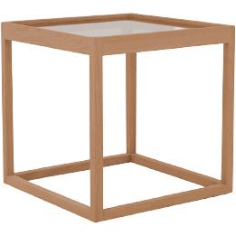 Klassik Studio Kø Cube Side Table Oak Oiled, Smoked Glass