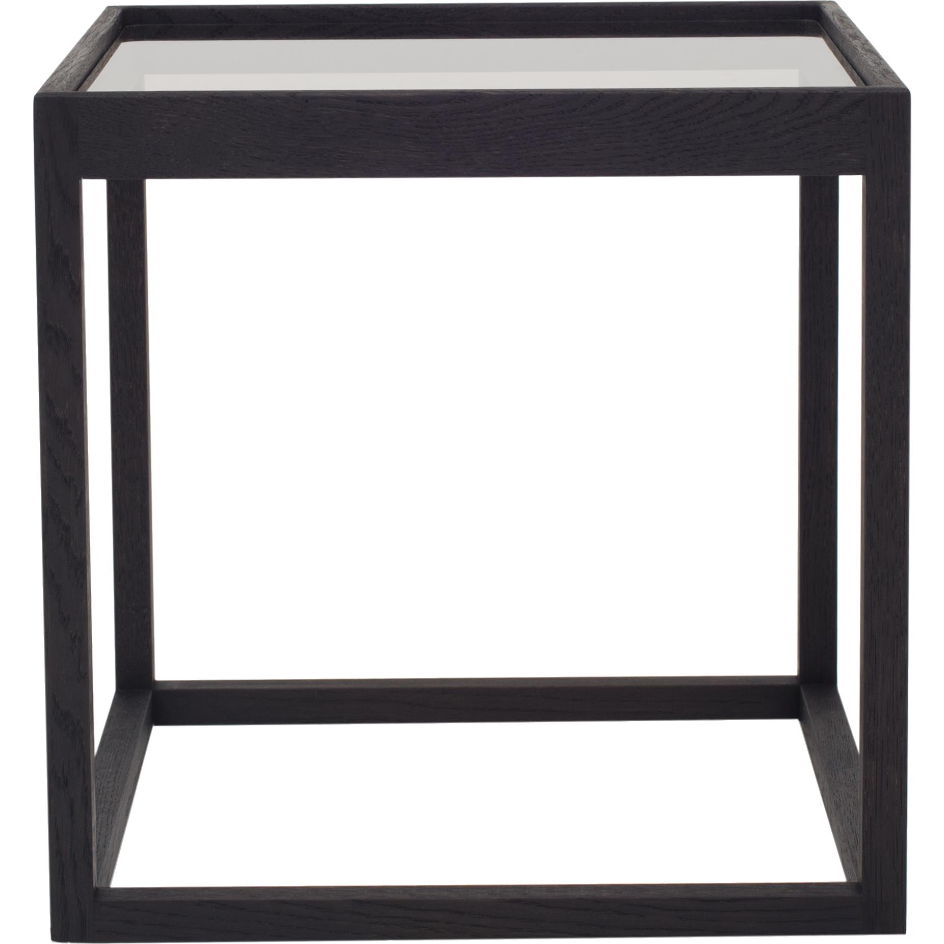 Klassik Studio Kø Cube laterale Tavolino nero, vetro affumicato