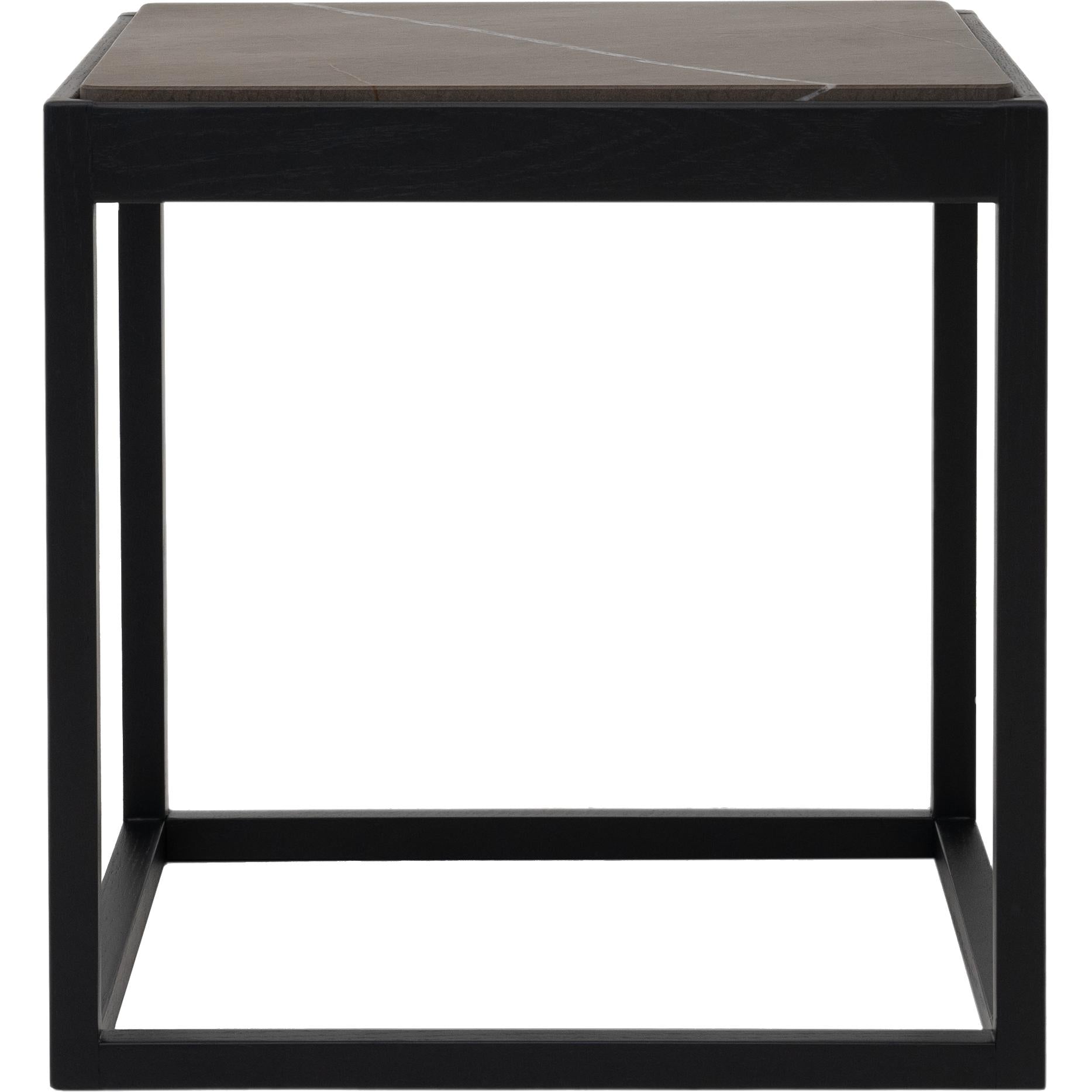 Klassik Studio Kø Cube Side Table Black Oak, Black Marble
