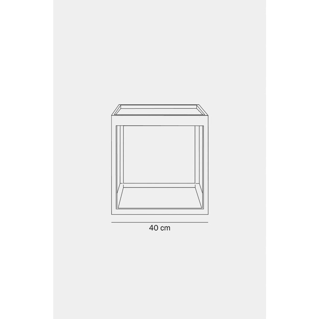 Klassik Studio Table d'appoint Kø cube chêne fumé noir, marbre gris foncé