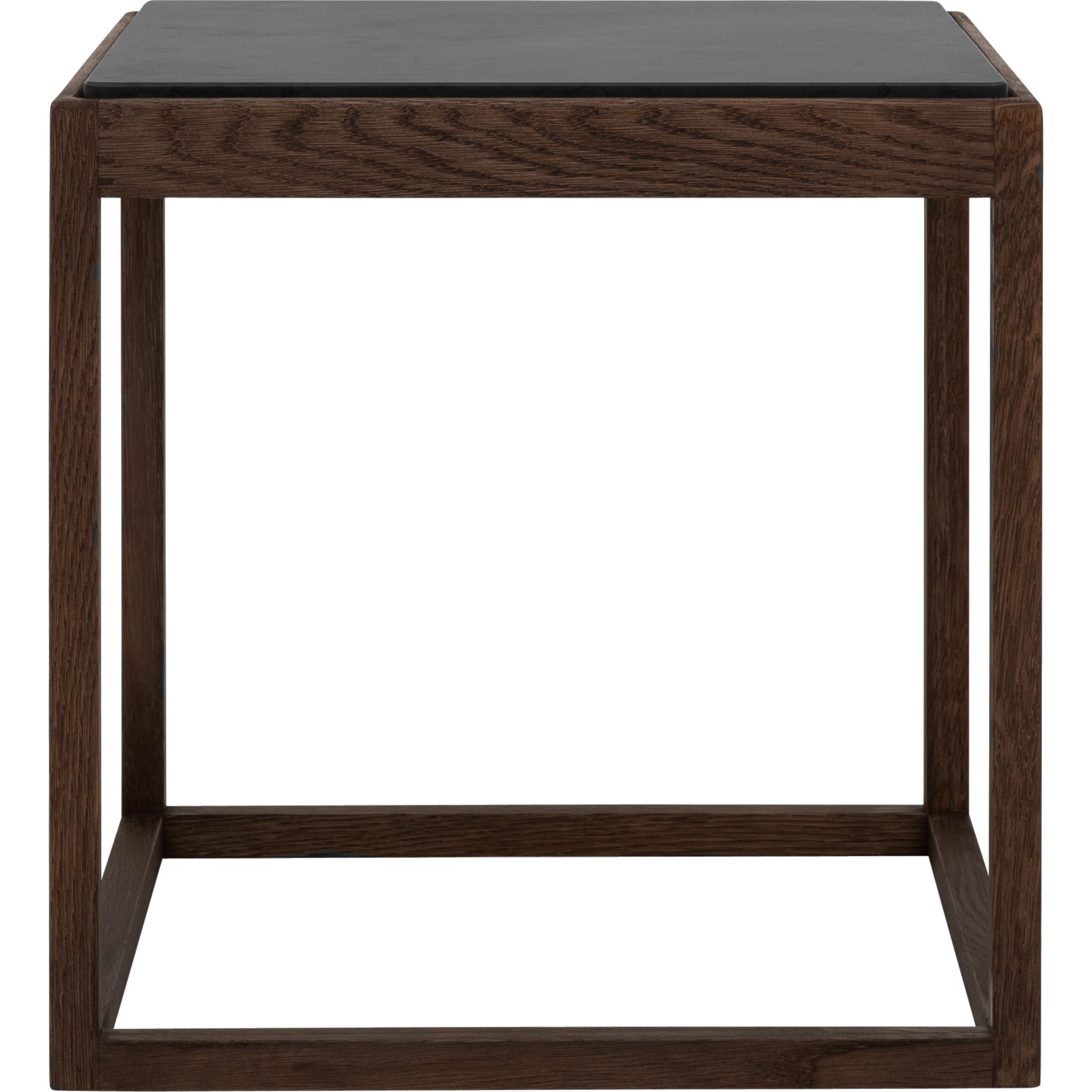 Klassik Studio Kø Cube Side Table Black Smoked Oak, Dark Grey Marble
