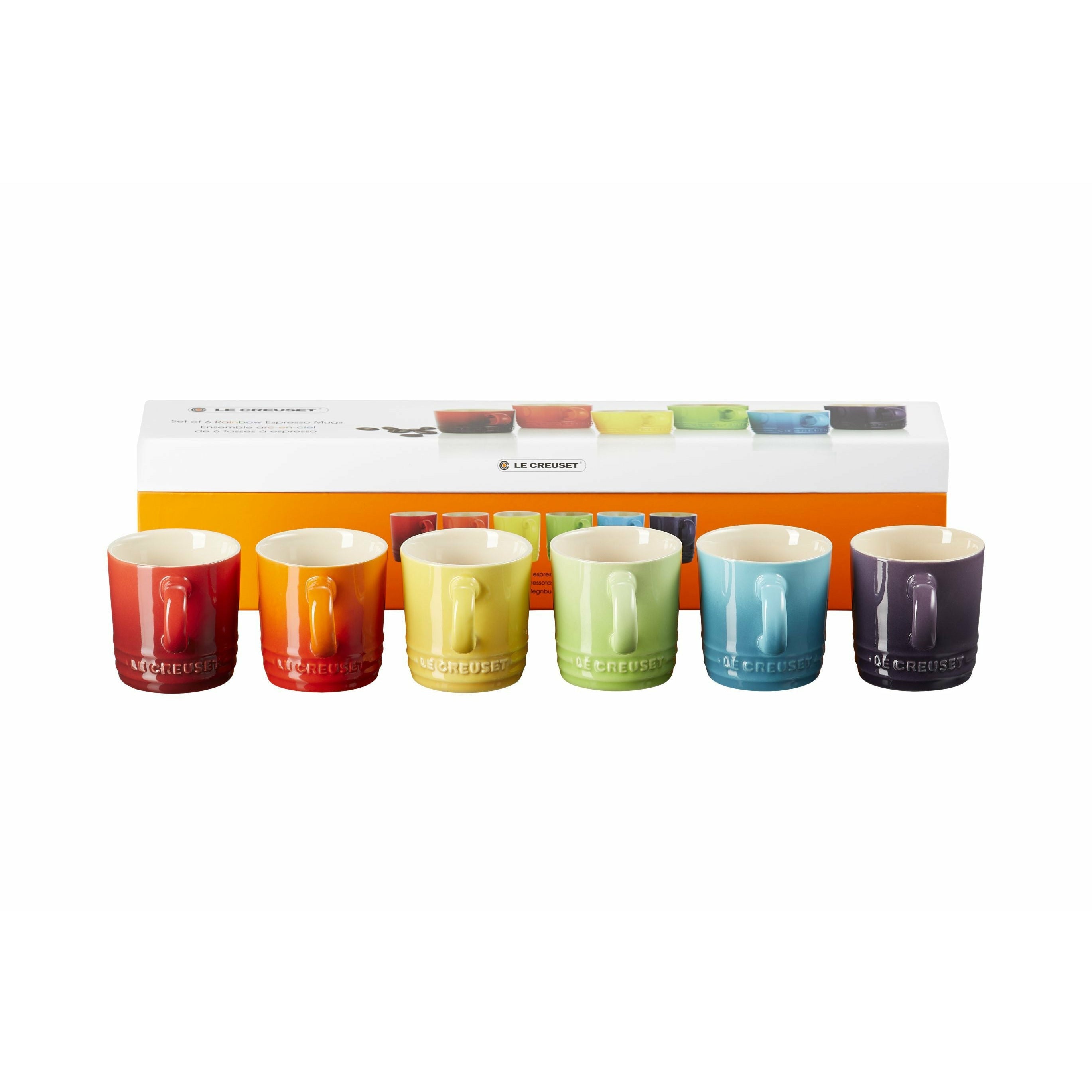 Le Creuset Espresso Cups Set Of 6 Rainbow, 100 Ml