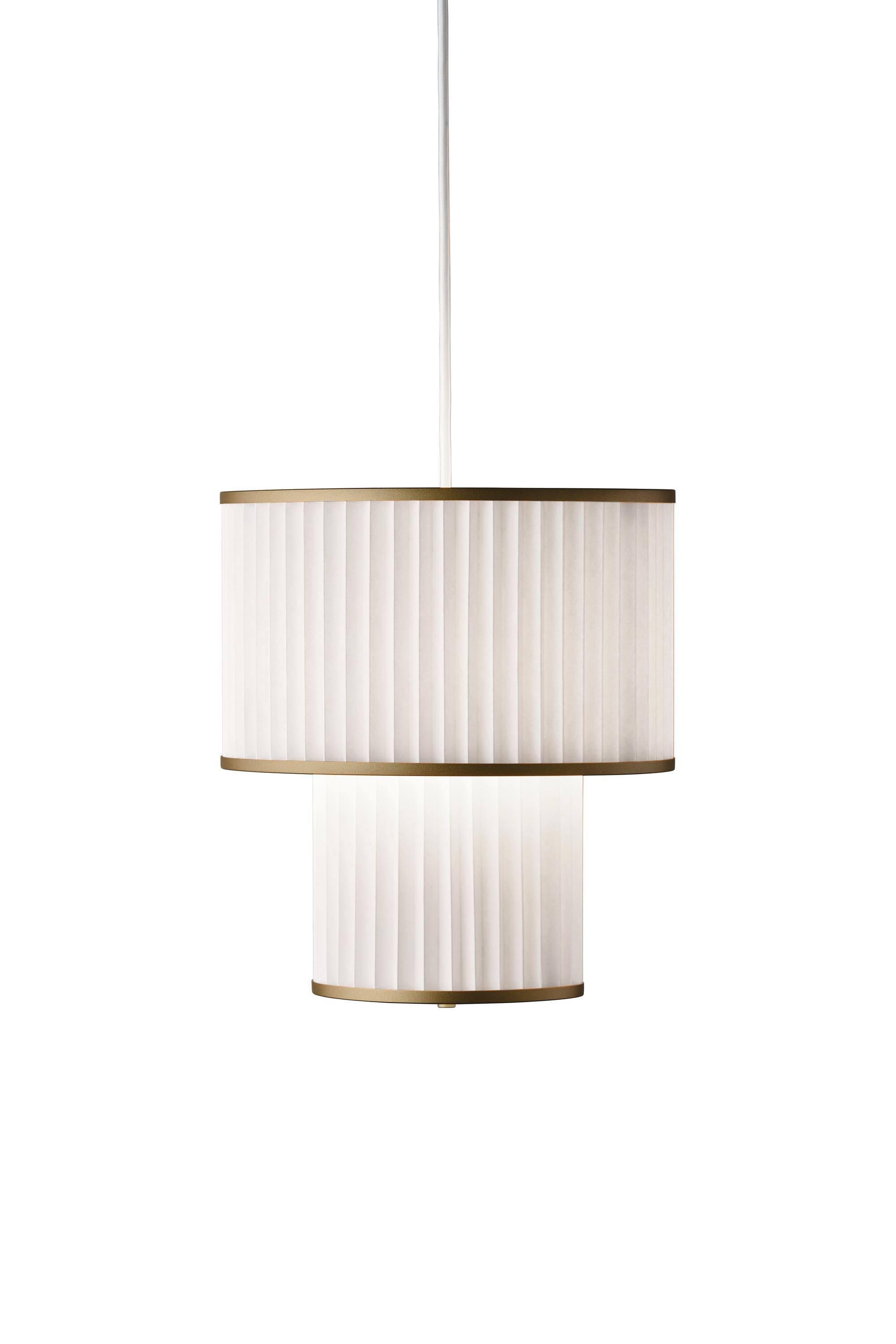 Le Klint PLIVELLO Lampe à suspension dorée / blanc avec 2 nuances (S M)