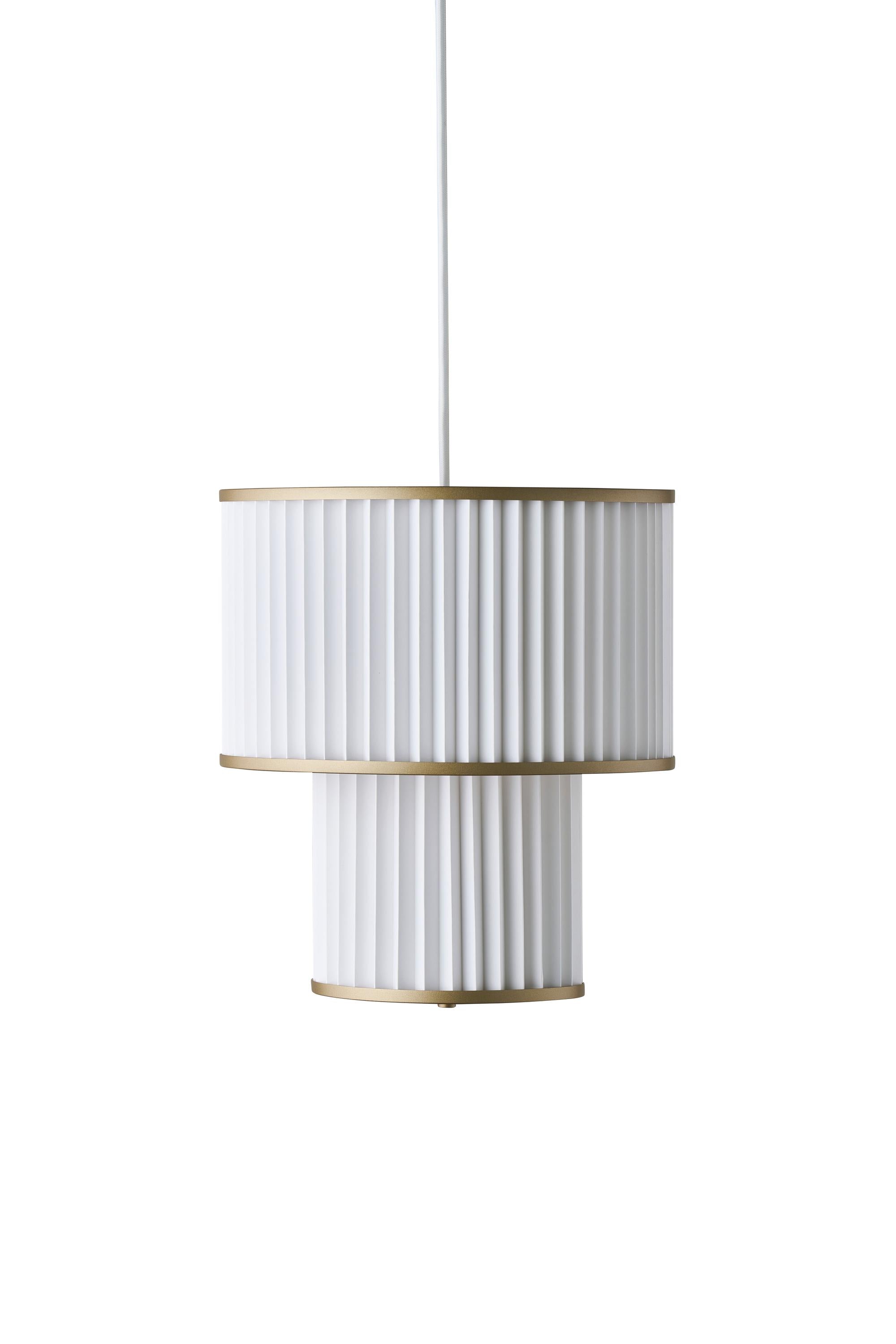 Le Klint PLIVELLO Lampe à suspension dorée / blanc avec 2 nuances (S M)