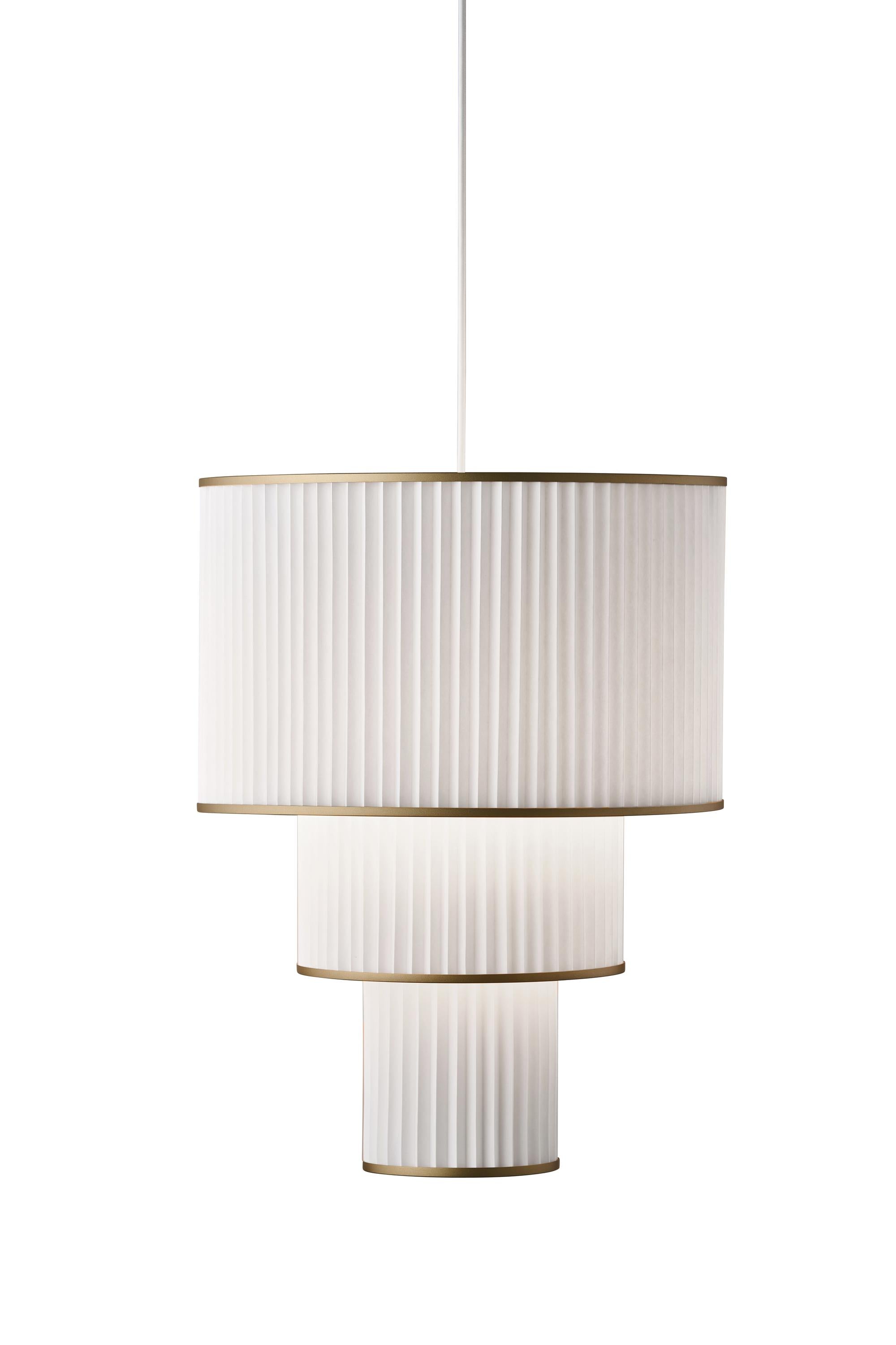 Le Klint Plivello Lámpara de suspensión dorada/blanca con 3 tonos (S M L)