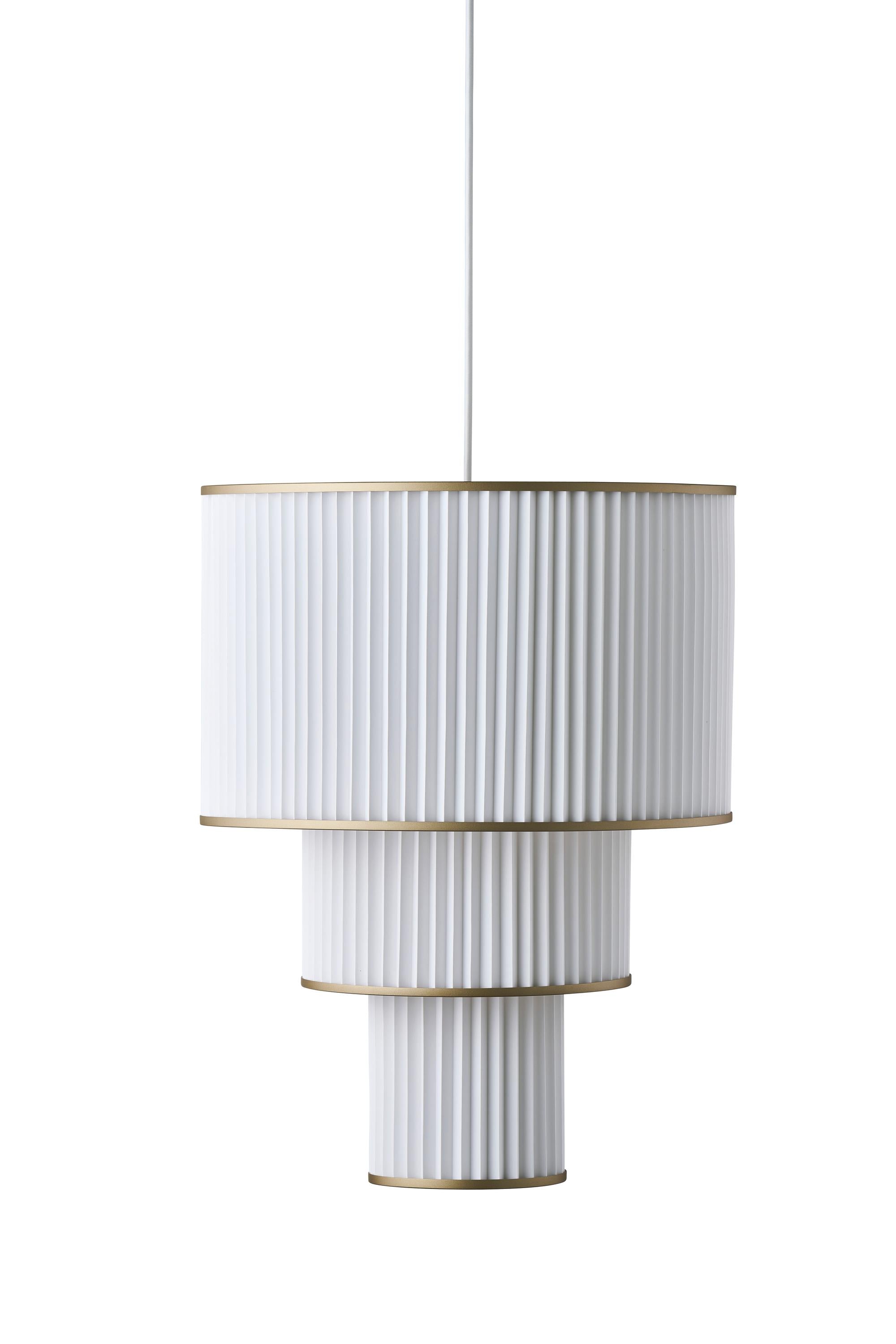 Le Klint Plivello -ophængslamp Gylden/hvid med 3 nuancer (S M L)