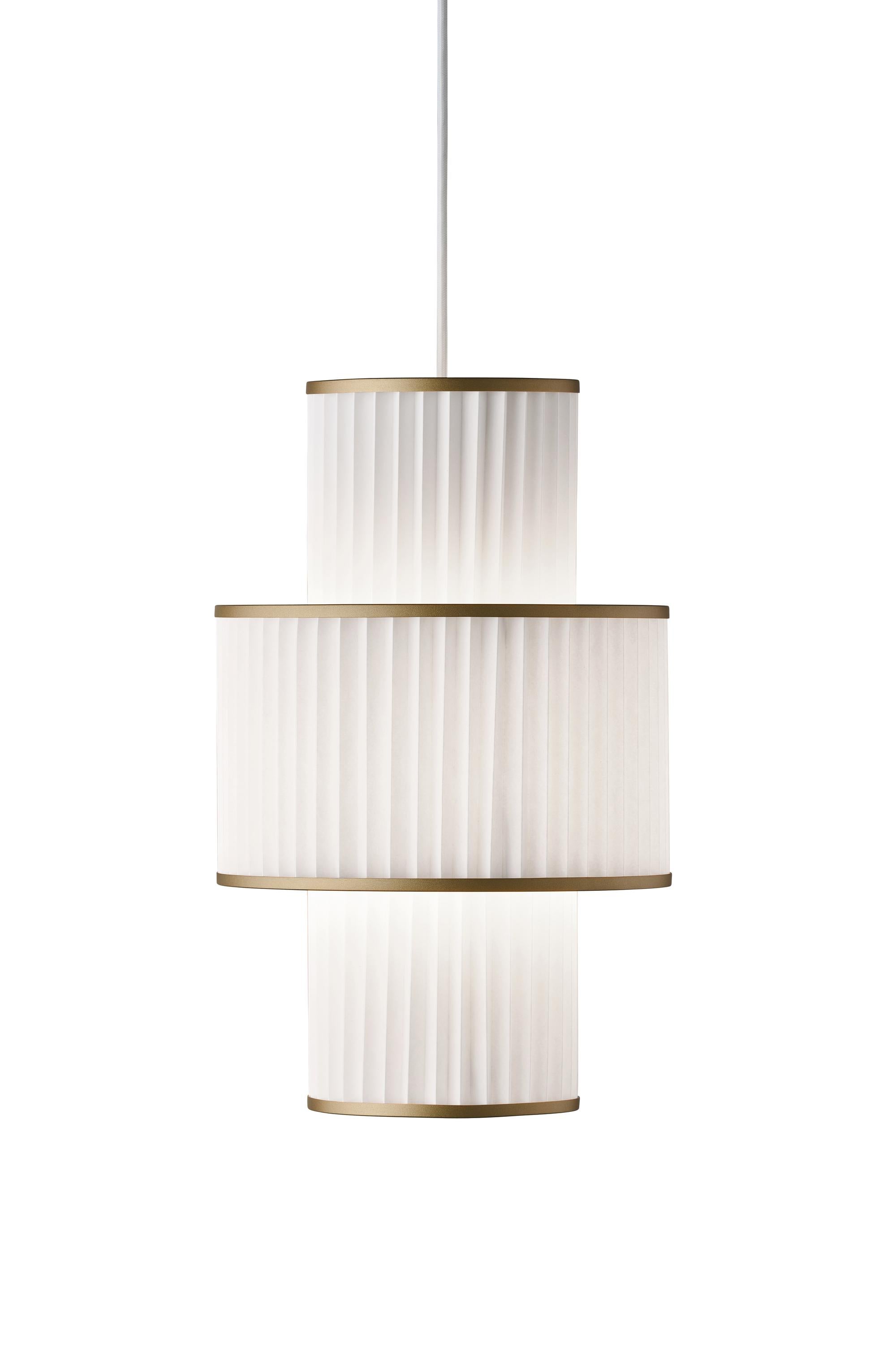 Le Klint Plivello Suspension Lamp Golden/White met 3 tinten (S M S)