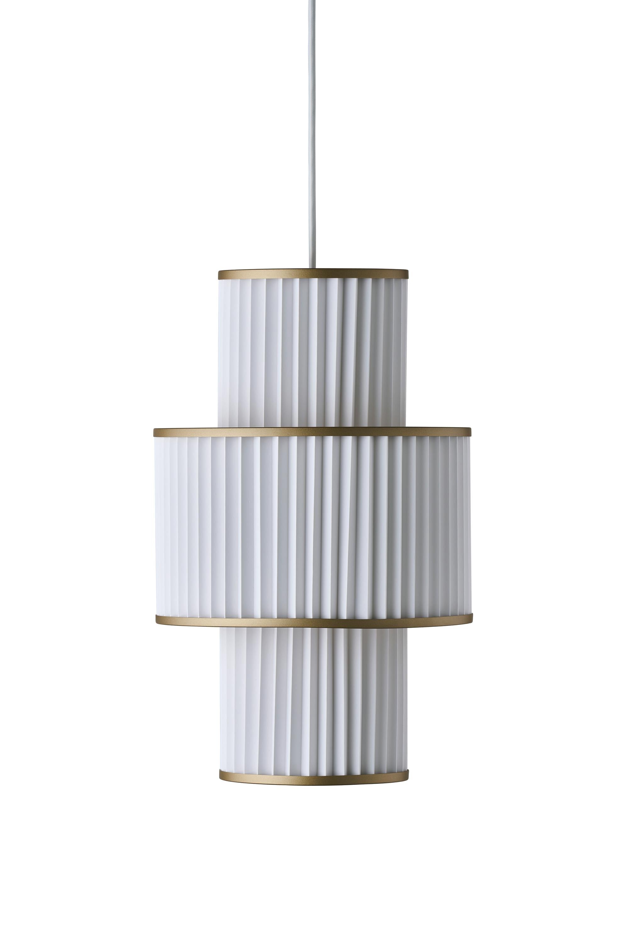 Le Klint PLIVELLO Lampe à suspension dorée / blanc avec 3 nuances (S M S)