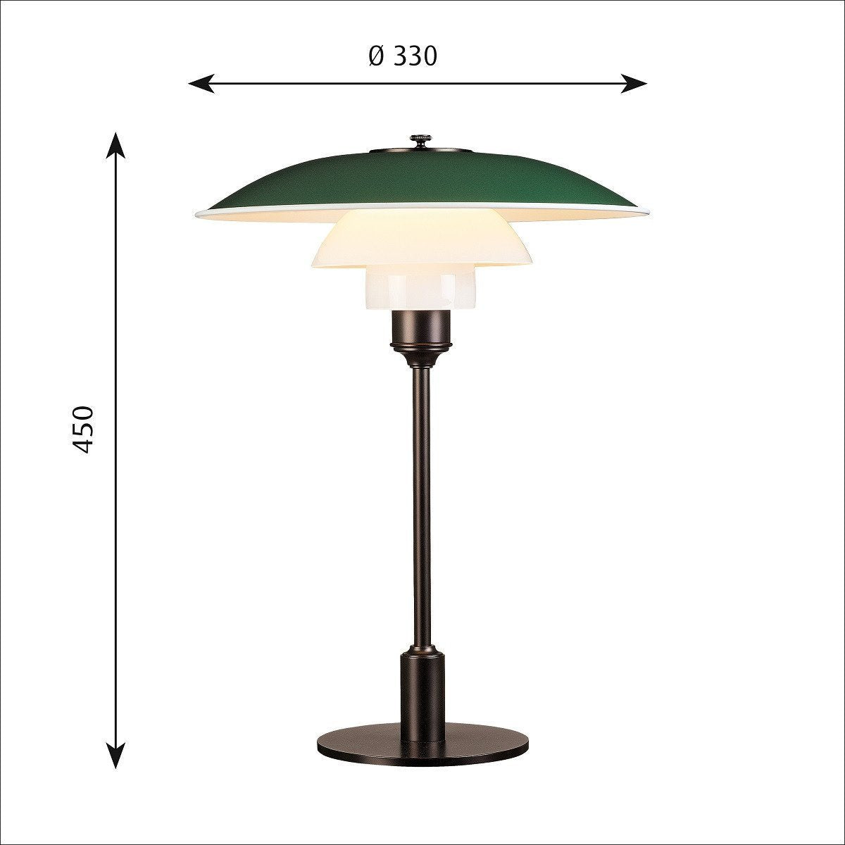 Louis Poulsen Ph 3 1/2 2 1/2 Table Lamp, Green