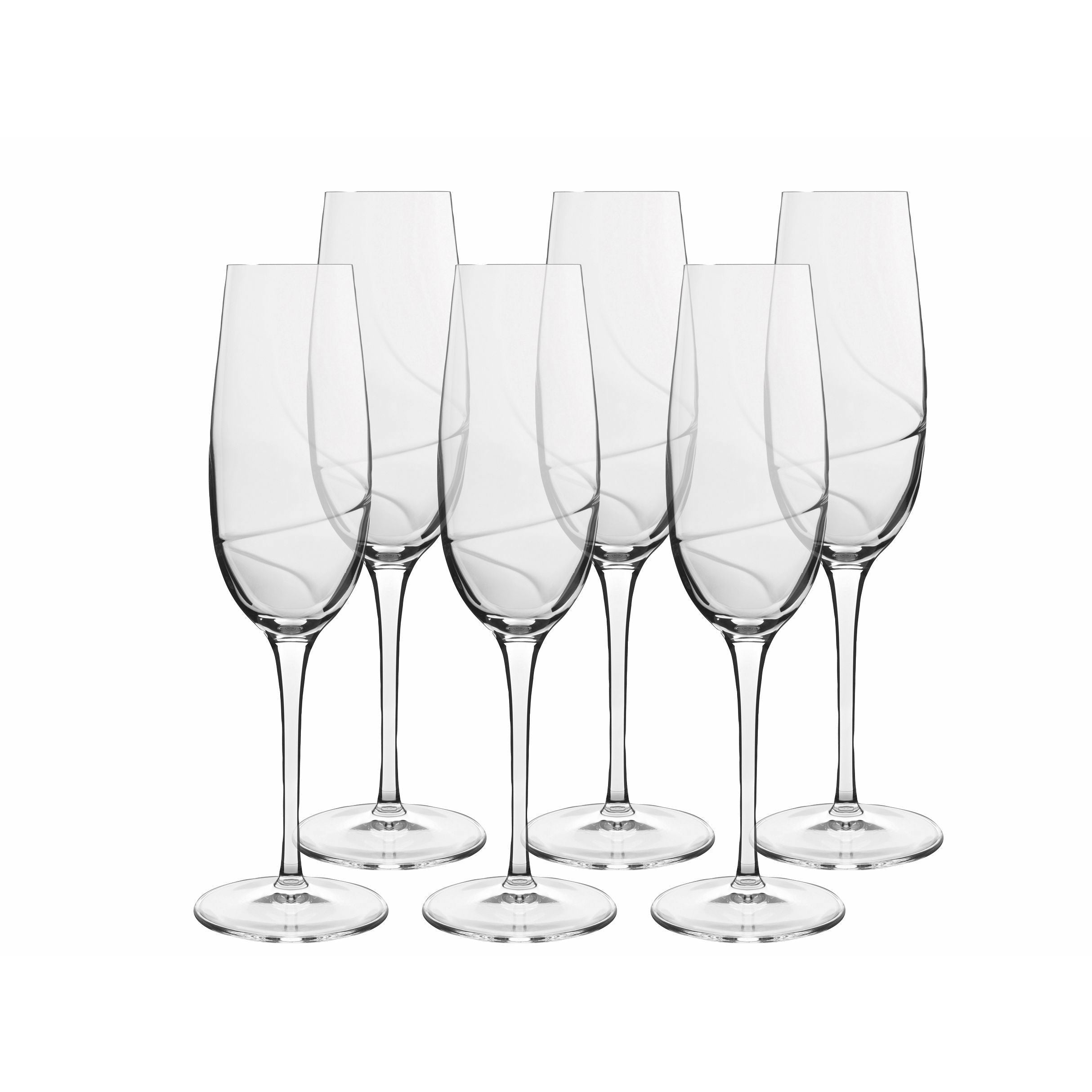 Luigi Bormioli Aero Champagne Glass, sett med 6