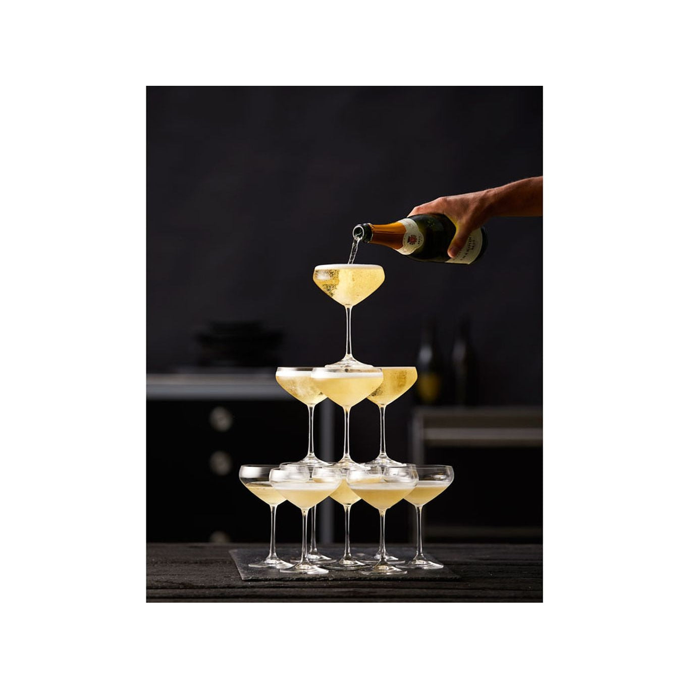 Lyngby Glas Juvel Champagner-Schale 34 Cl, 4 Stück.
