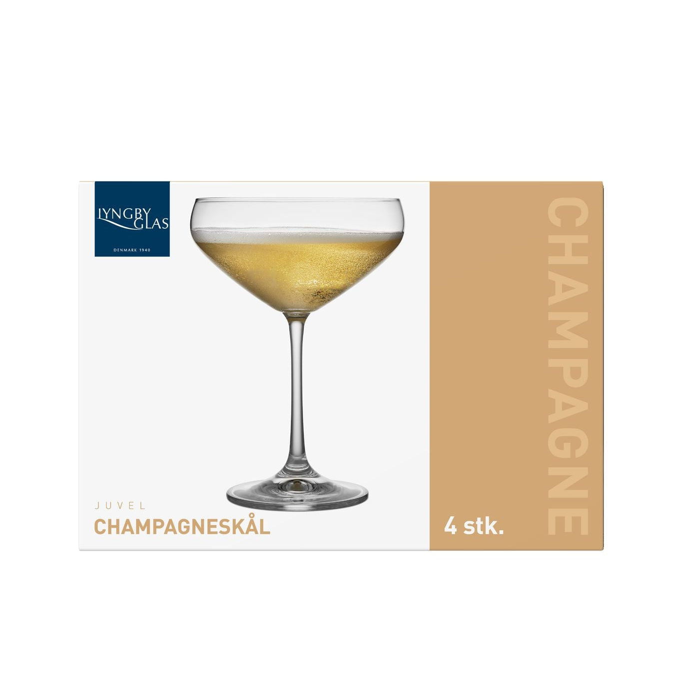 Lyngby Glas Juvel Champagne Bowl 34 CL, 4 stk.