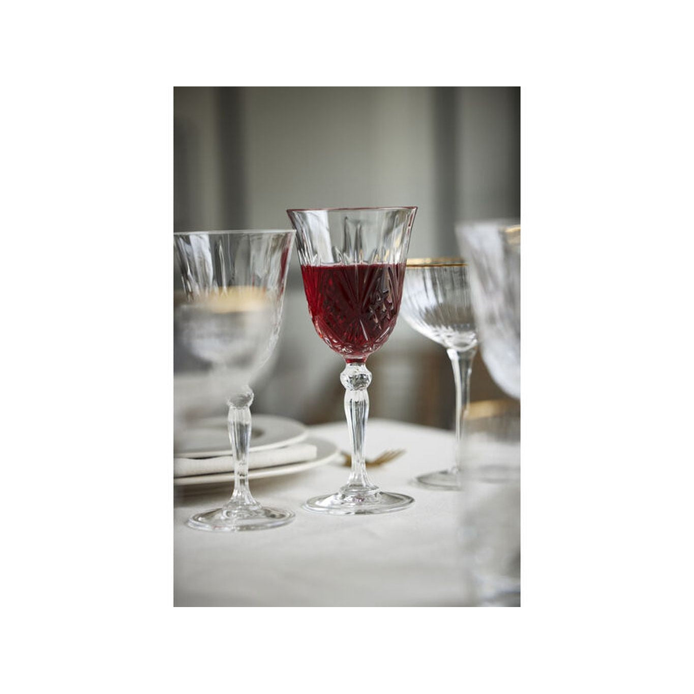 Lyngby Glas Melodia Krystal Red Wine Glass 27 Cl，4台。