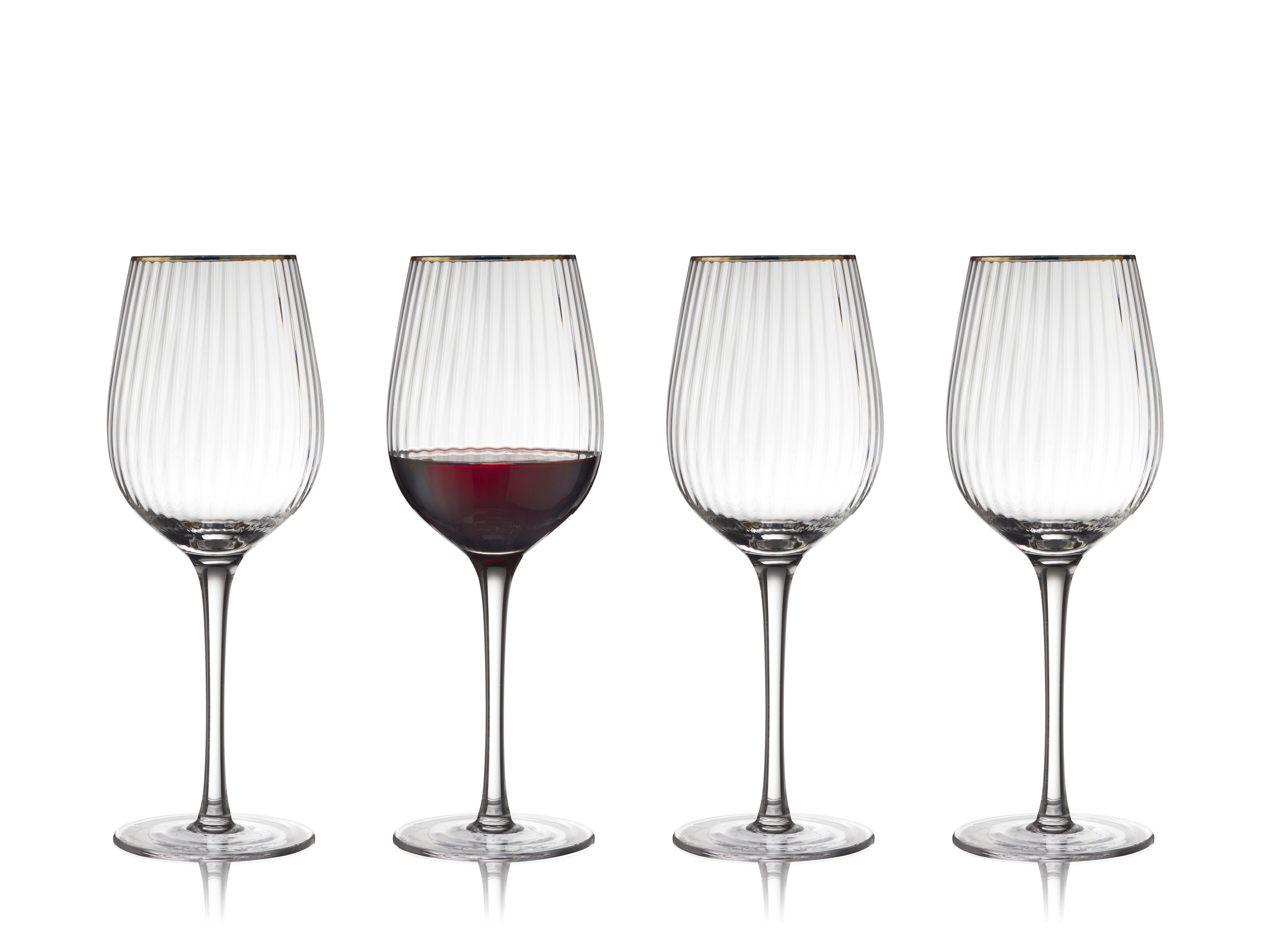 Lyngby Glas Palermo Gold Red Wine Glass 40 Cl 4 Pcs.