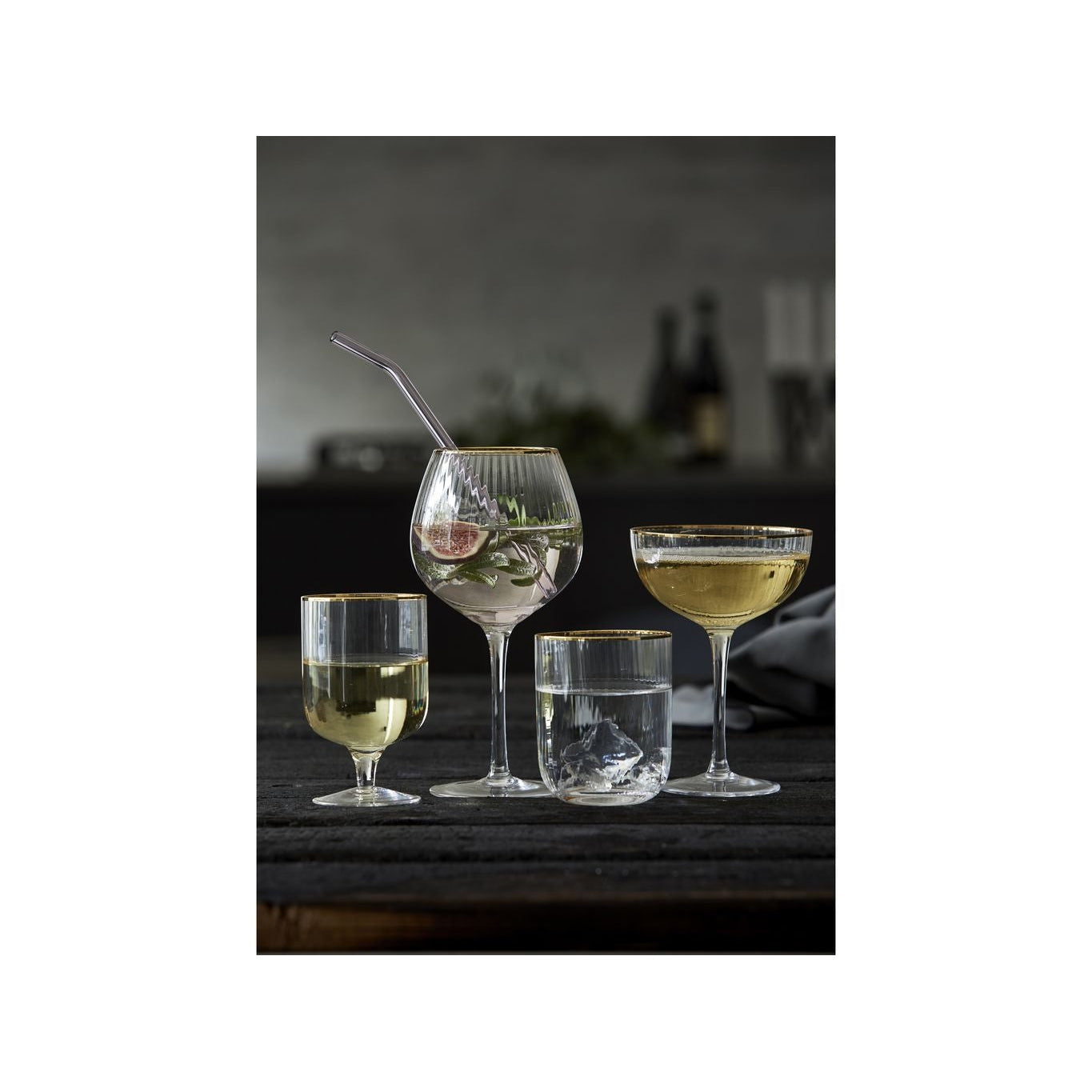 Lyngby Glas Palermo Gold Wine Glass 30 Cl, 4 pc's.