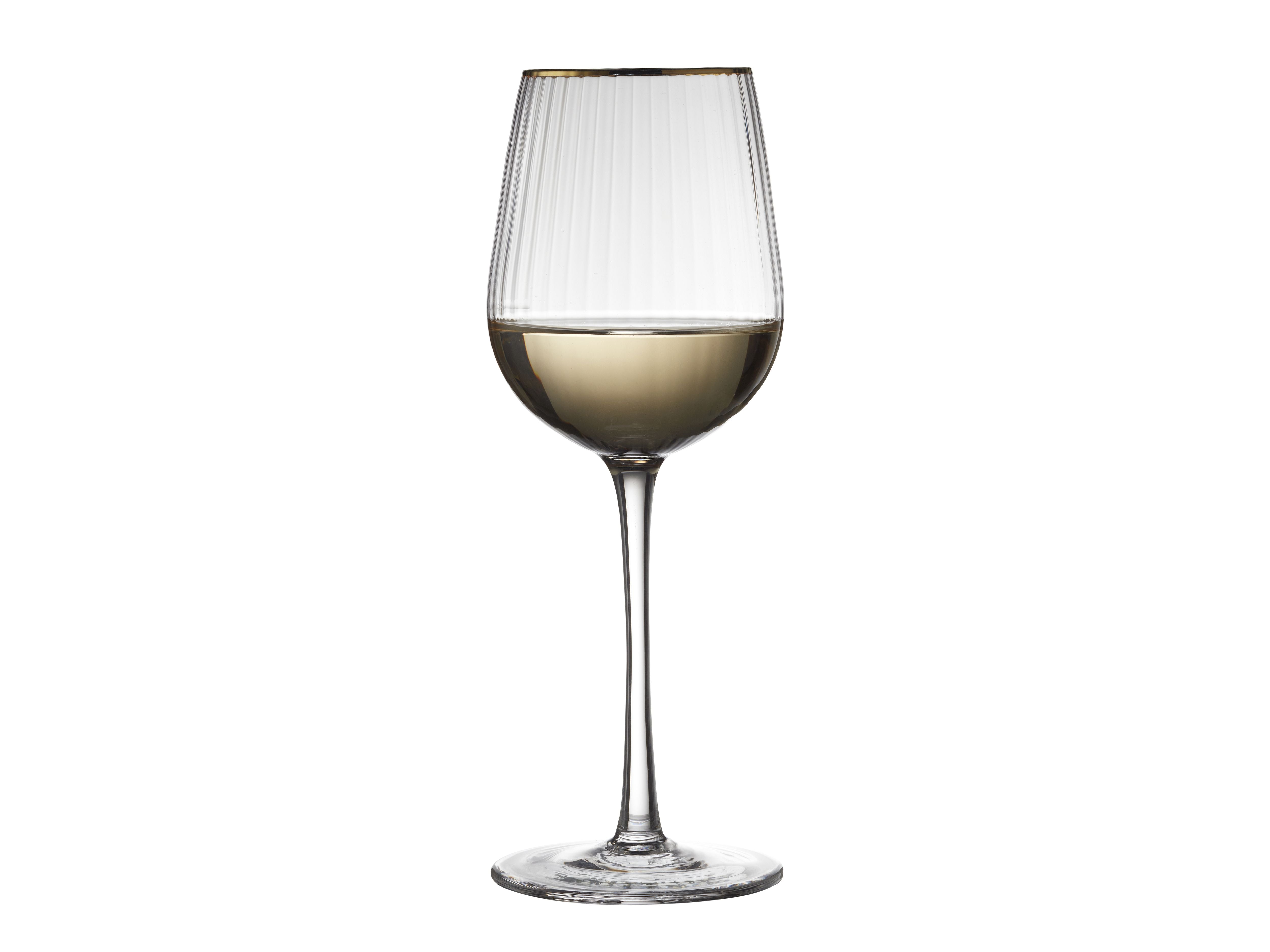 Lyngby Glas Palermo Gold White Wine Glass 30 Cl 4 Pcs.