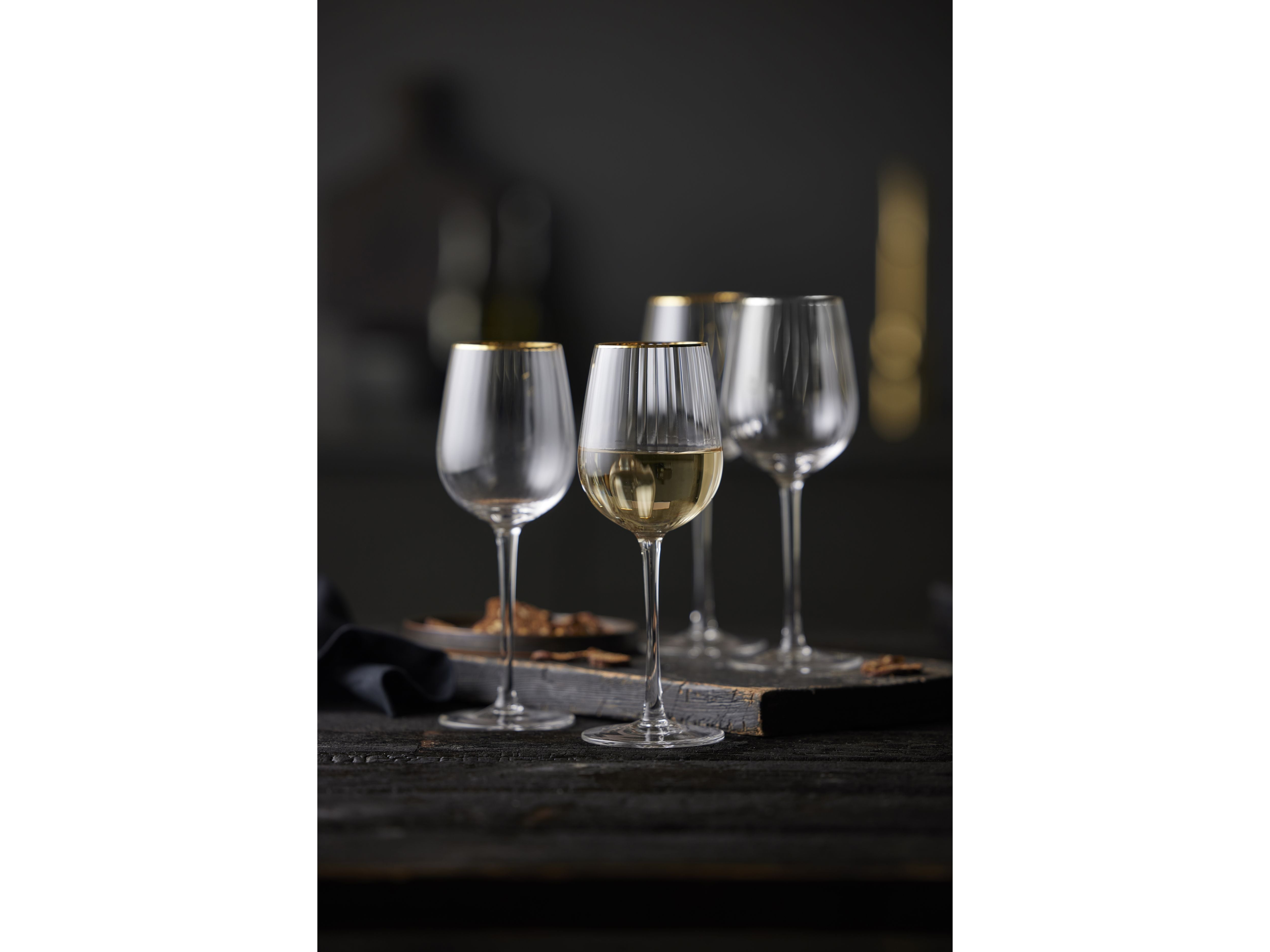 Lyngby Glas Palermo Gold White Wine Glass 30 Cl 4 stk.