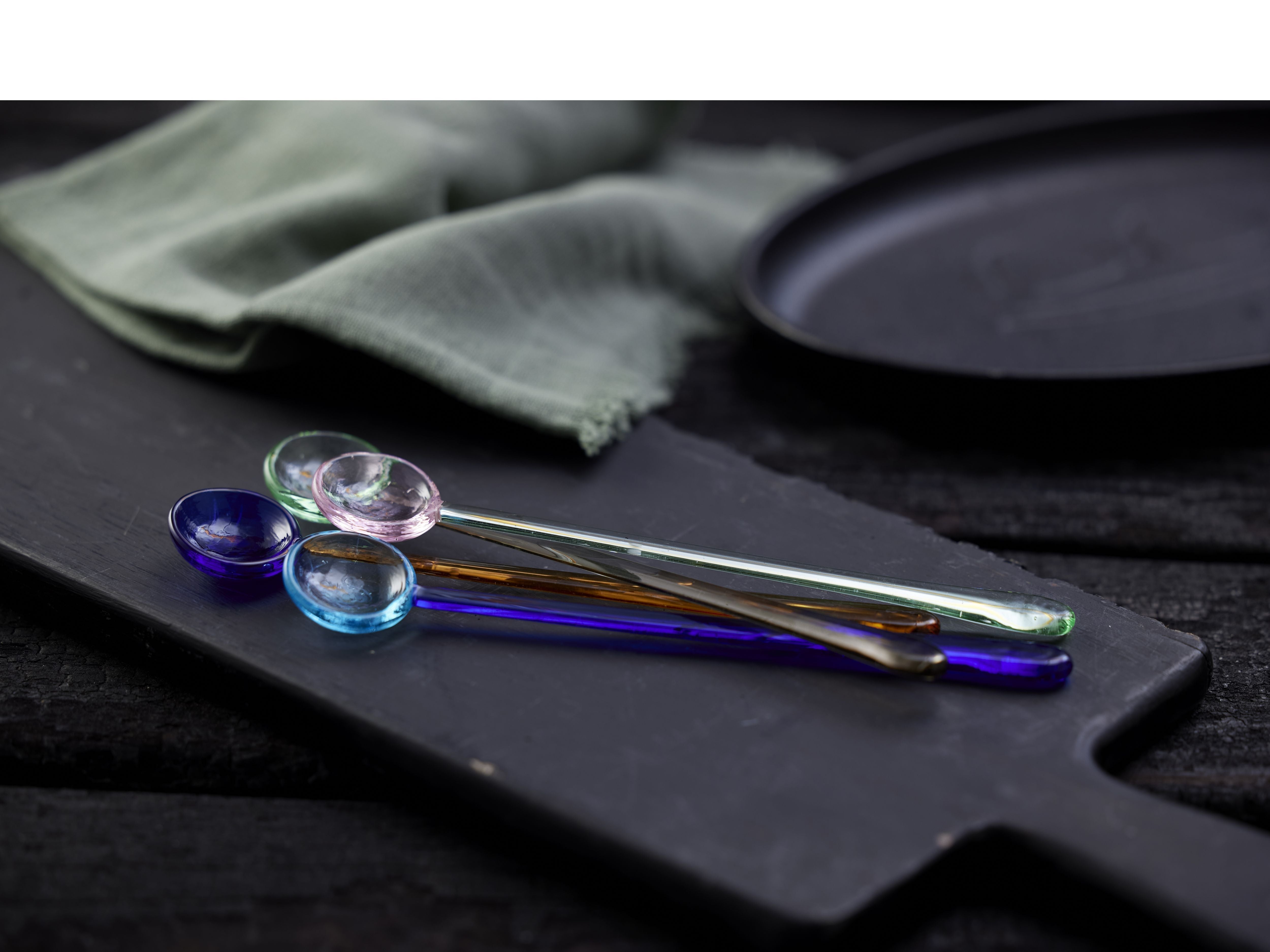 Lyngby Glas Torino Glass Spoon 18 cm 4 stk. Røv.