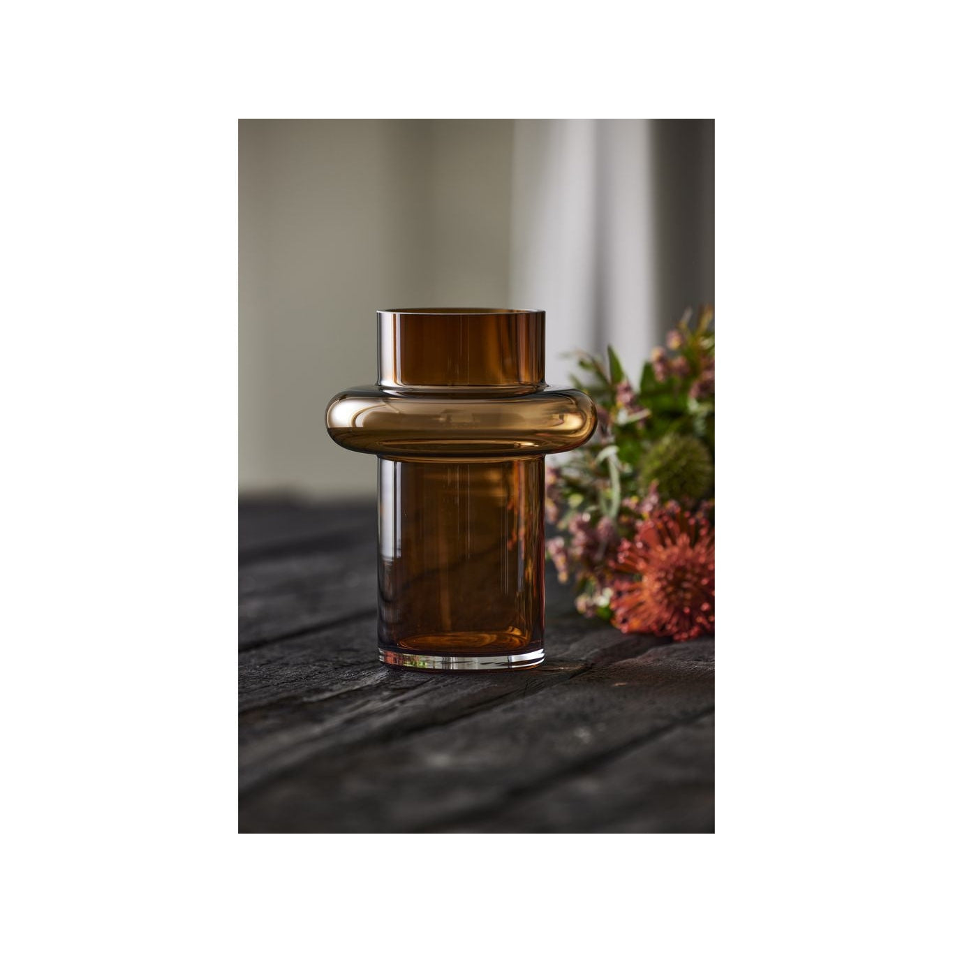 Lyngby Glas Tube Vase H: 20 Cm, Amber