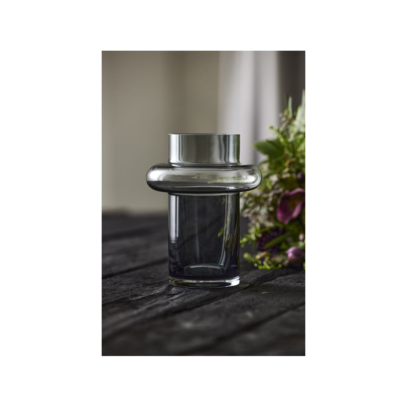 Lyngby Glas Tube花瓶H：20厘米，烟雾