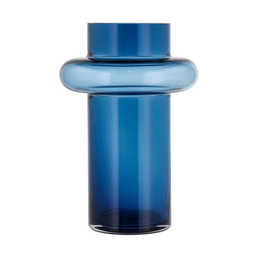Lyngby Glas Vase de tube H: 25 cm, bleu foncé