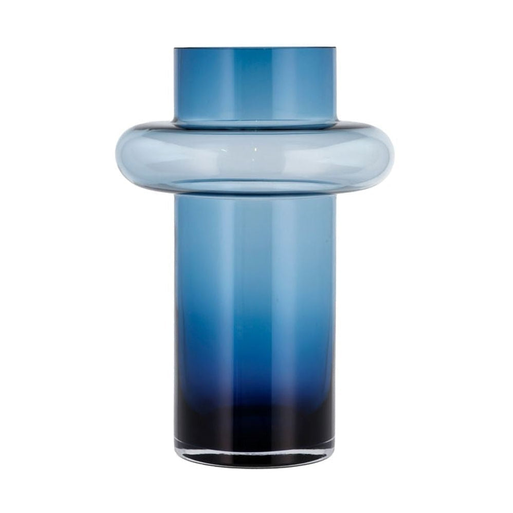 Lyngby Glas Tube vaas H: 30 cm, donkerblauw