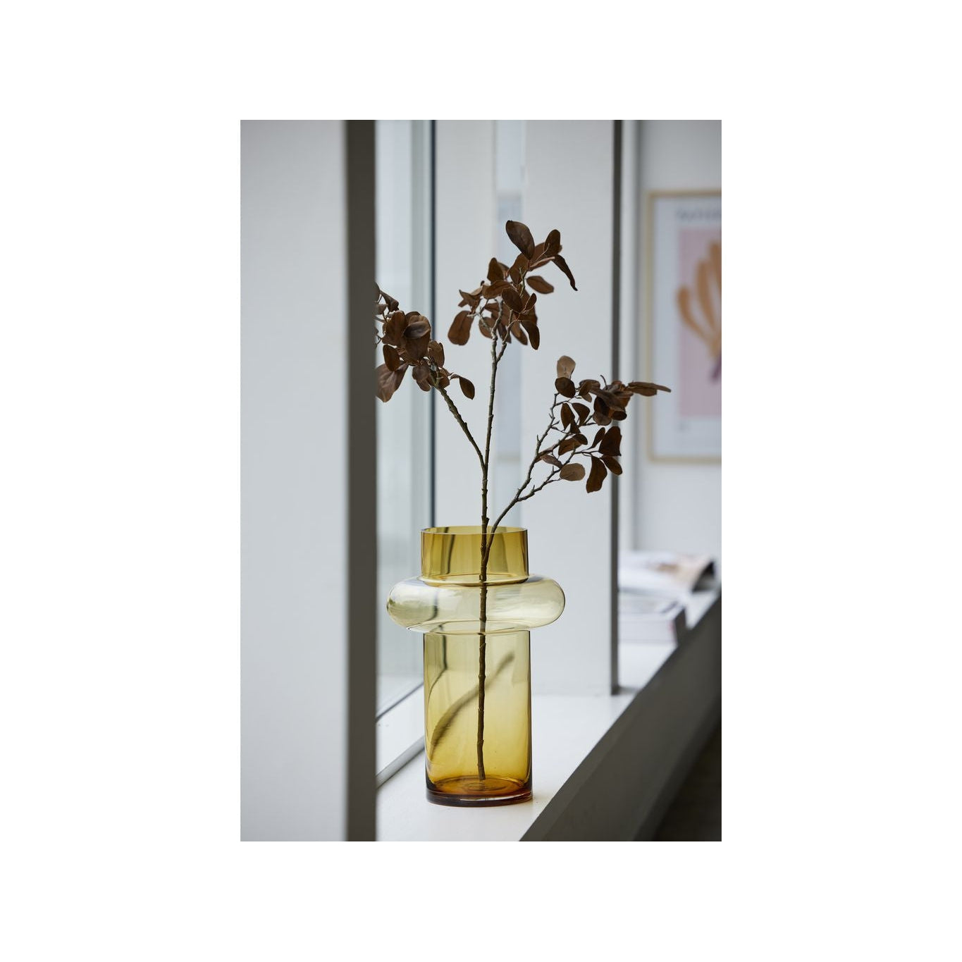 Lyngby Glas Tube花瓶H：40厘米，琥珀色