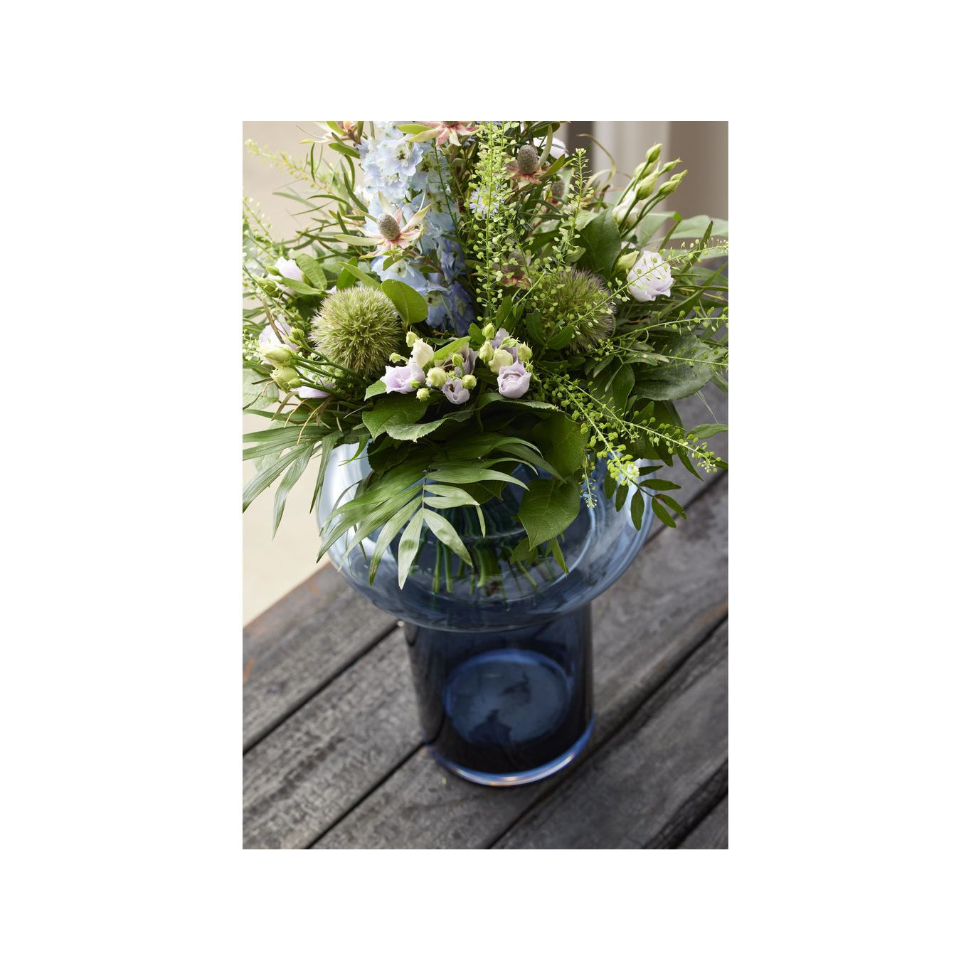 Lyngby Glas Tube花瓶H：40厘米，深蓝色