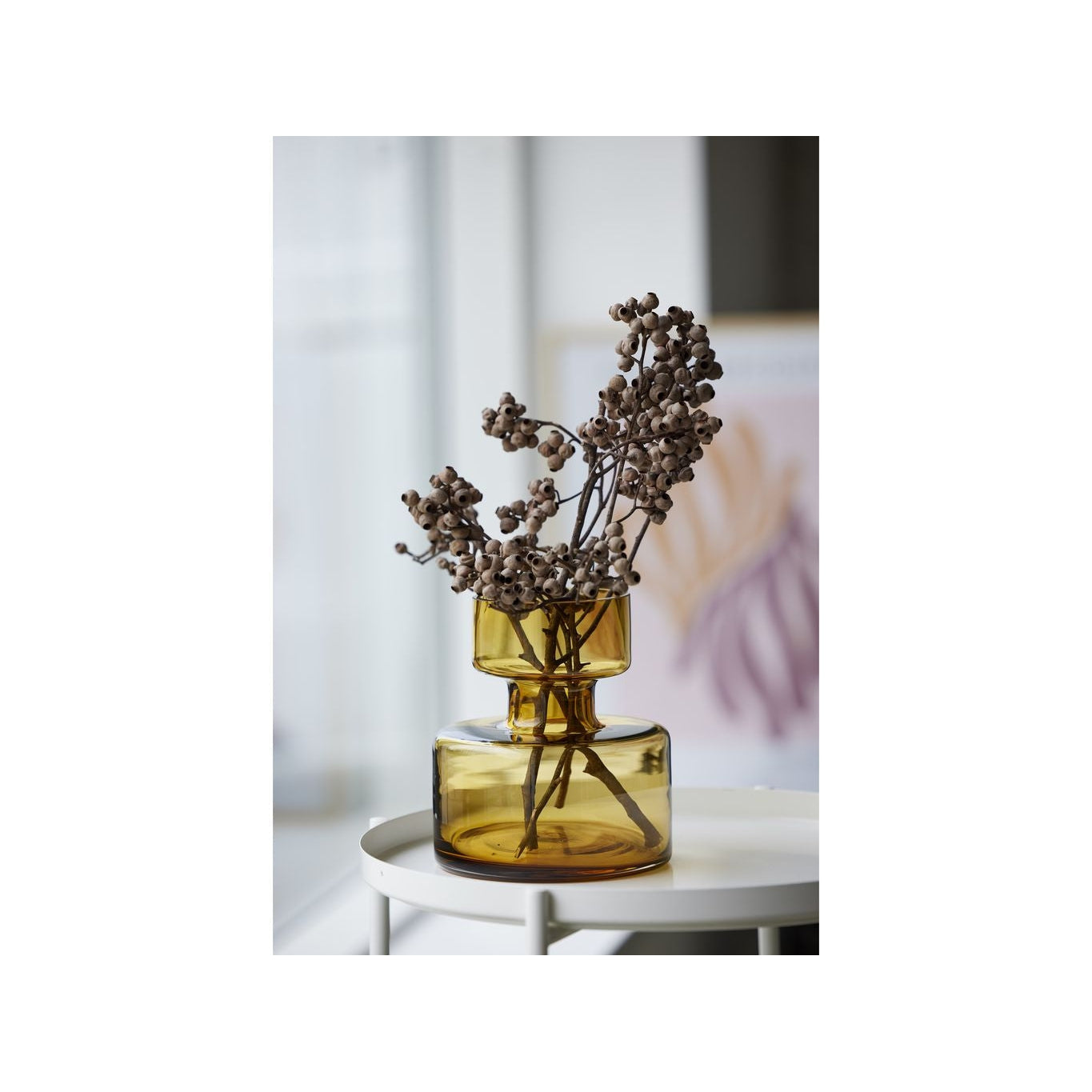 Lyngby Glas Vase tubolare H: 20 cm, ambra