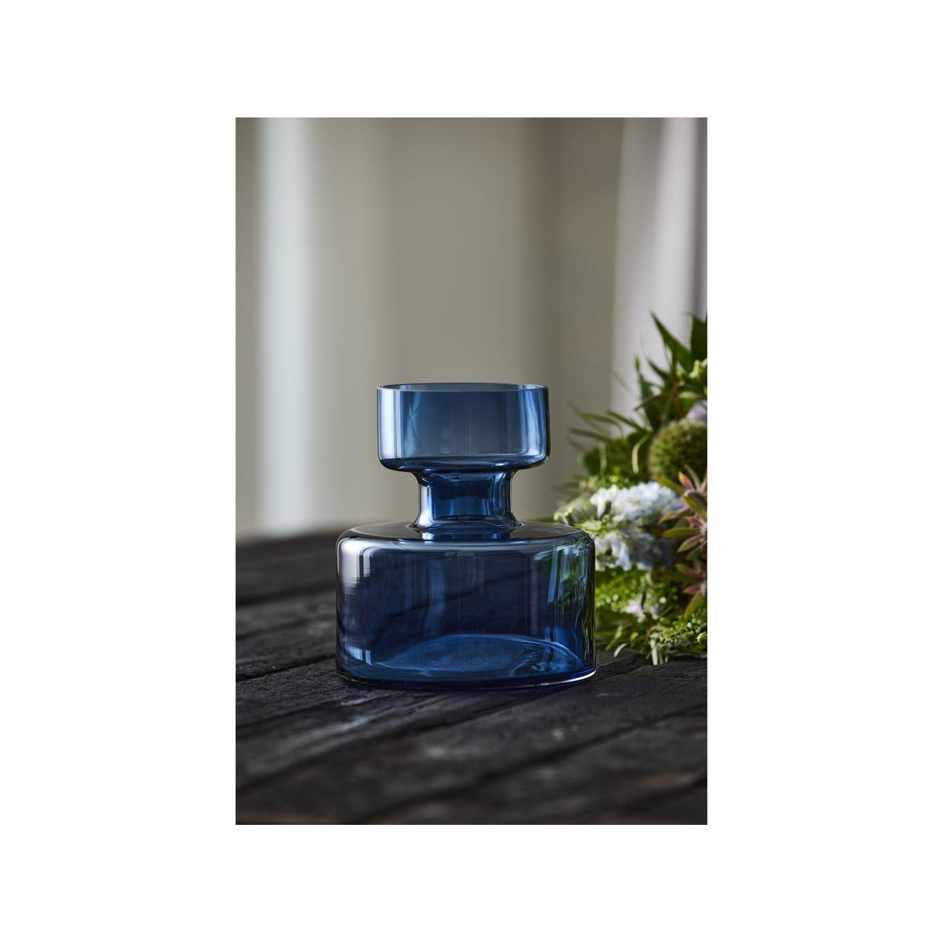 Lyngby Glas Vase tubulaire H: 20 cm, bleu