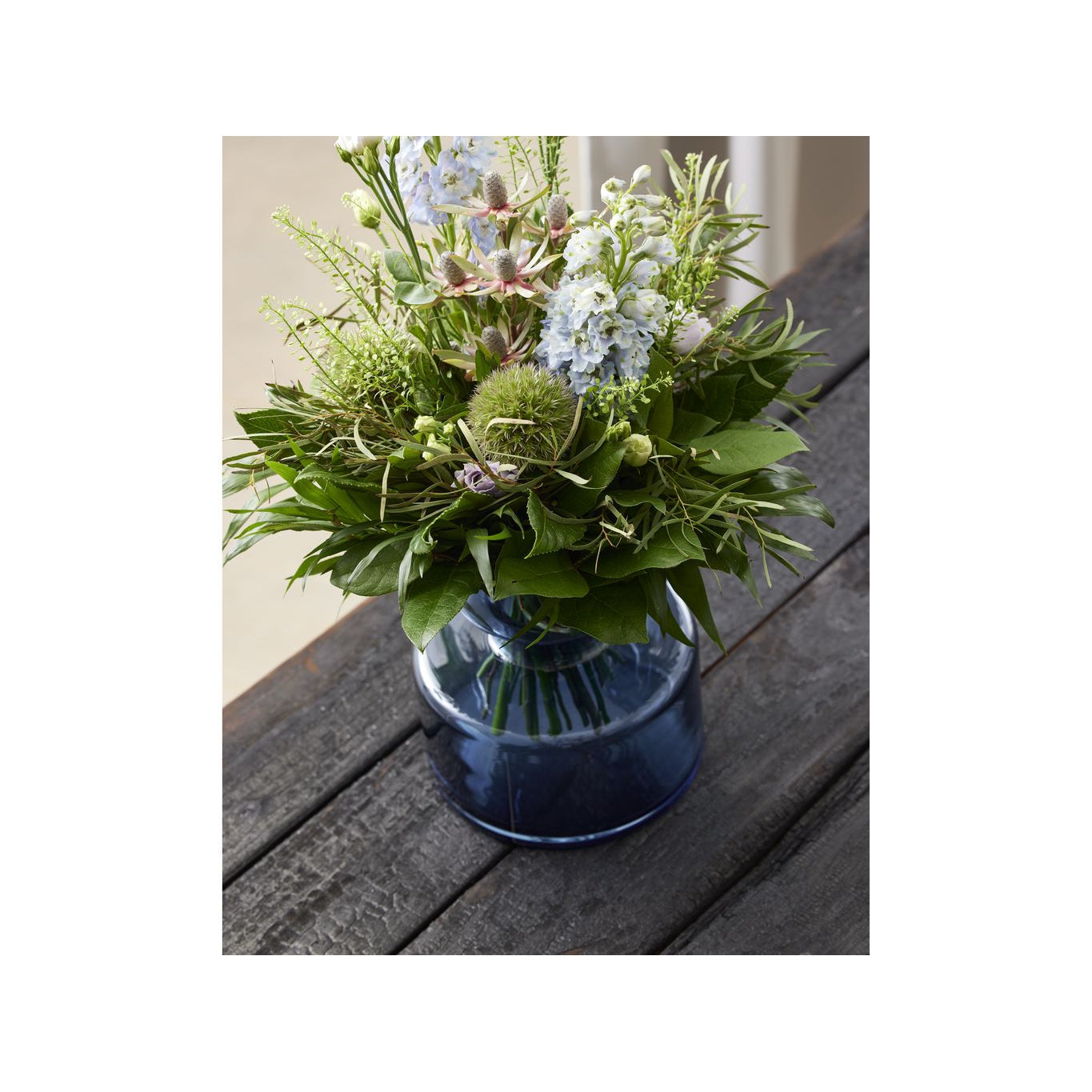 Lyngby Glas Vase tubolare H: 20 cm, blu