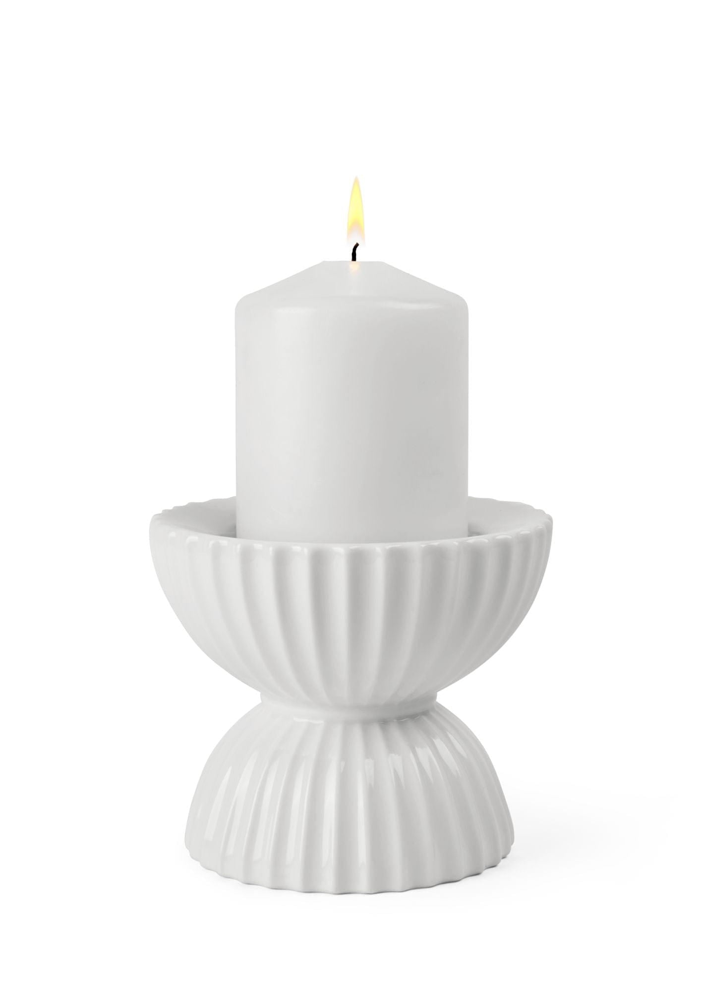 Lyngby Porcelæn Lyngby Tura Block Candle Holder Ø11,5 cm, hvit