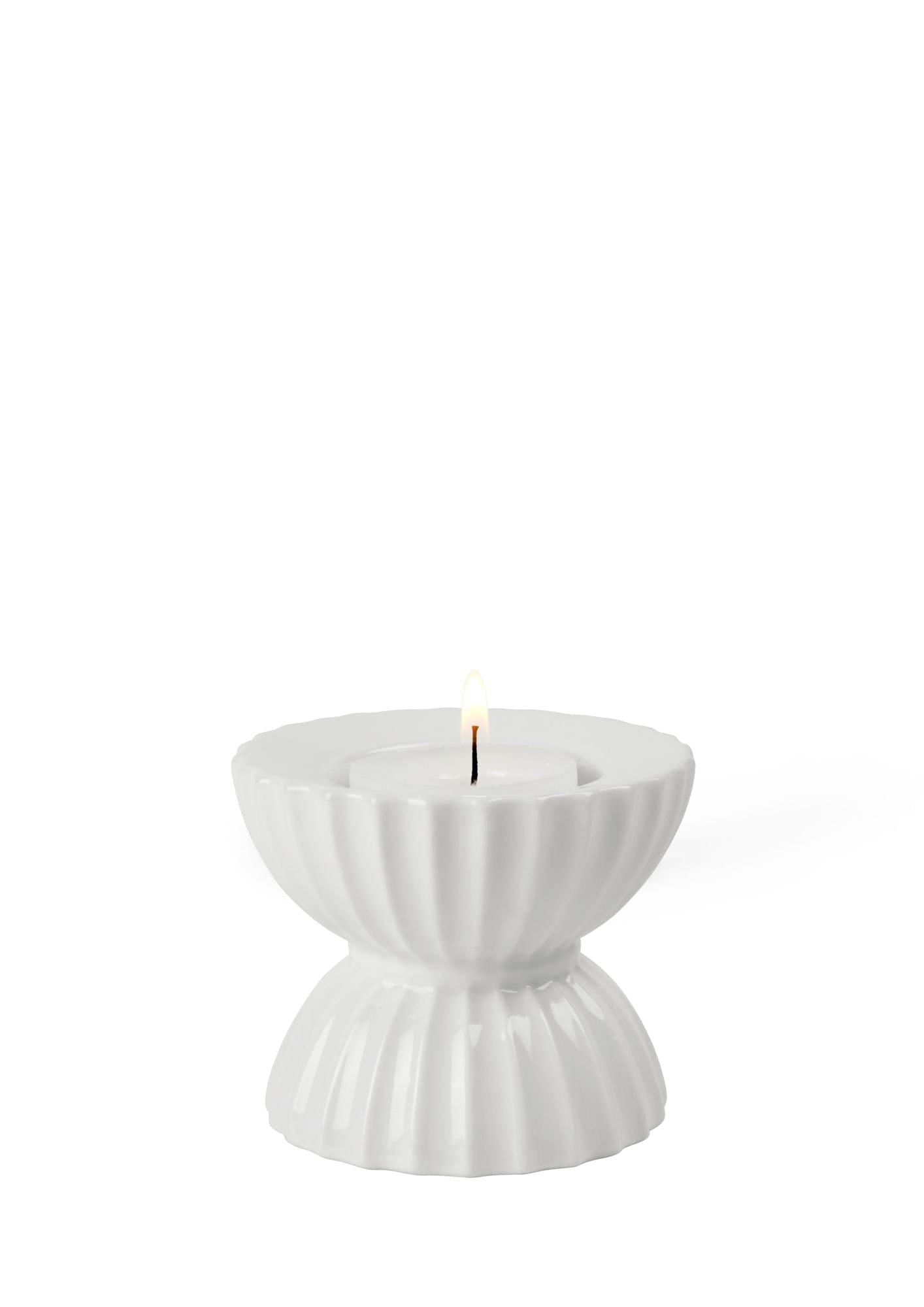 Lyngby Porcelæn Lyngby Tura Tealight Holder Ø8 cm, blanc