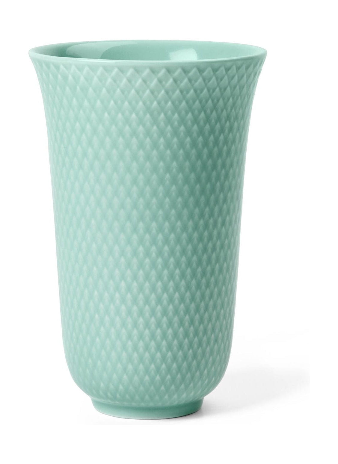 Lyngby Porcelæn Vase de couleur Rhombe 15 cm, bleu