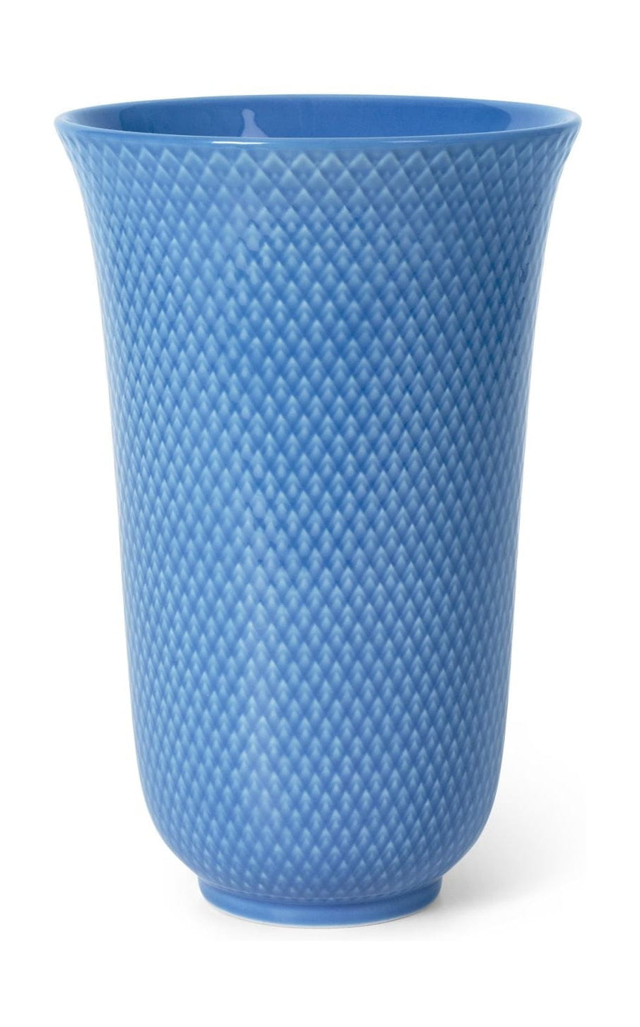 Lyngby Porcelæn Vase de couleur Rhombe 20 cm, bleu