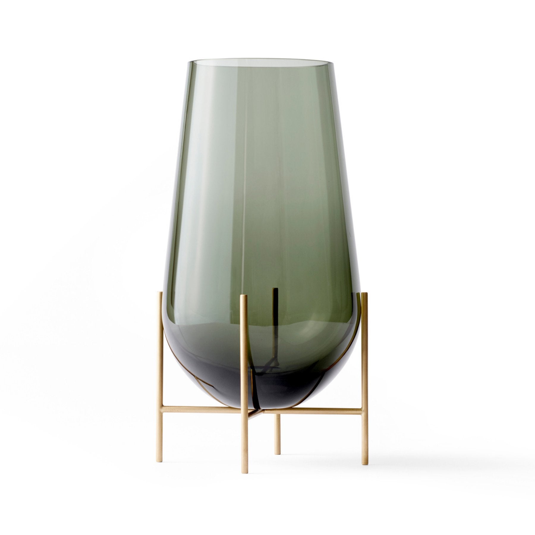 Audo Copenhagen Echasse Vase Medium, Green / Brossed Brass
